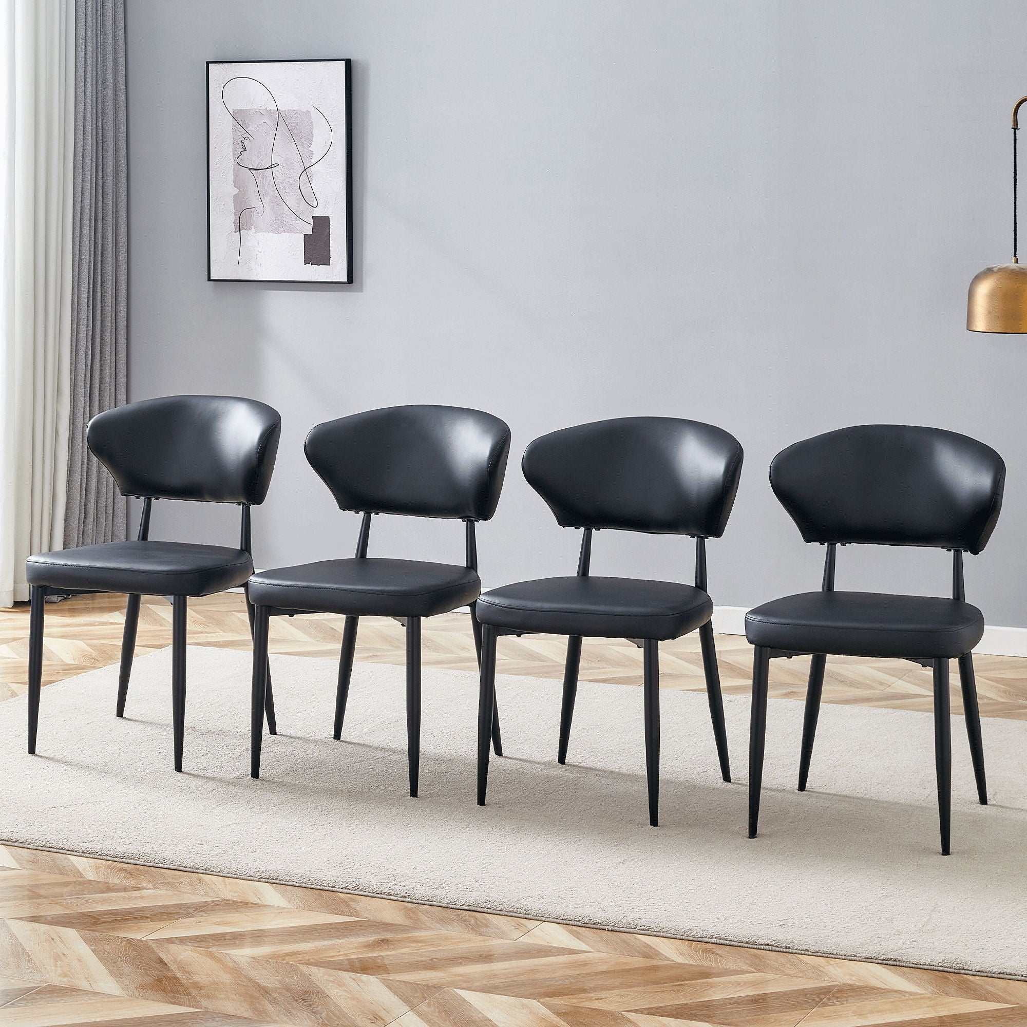 Minimalist Ergonomic Dining Chair With Curved Backres (Set of 4) - Best Buy Furniture