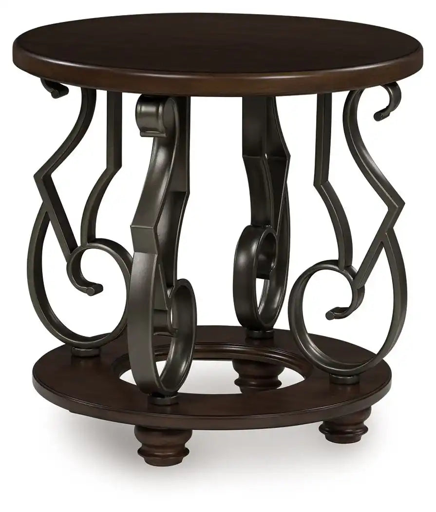 Frallyn - Round End Table - Dark Brown - Best Buy Furniture