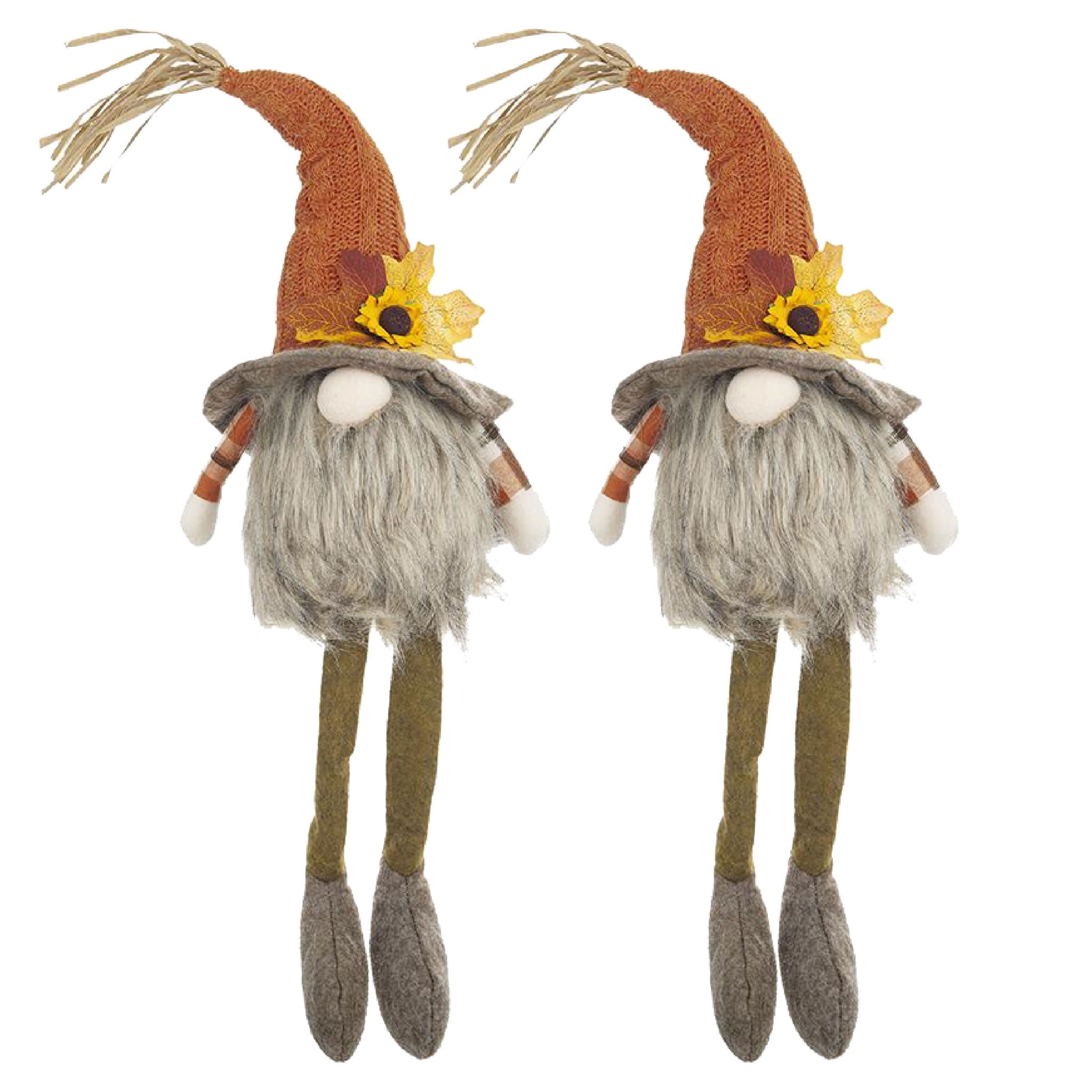 Sitting Gnome With Maple Leaf On Hat, For Holiday Harvest Festival Fall Festival & Thanksgiving Table Decorations (Set of 2) - Orange Multi - Best Buy Furniture