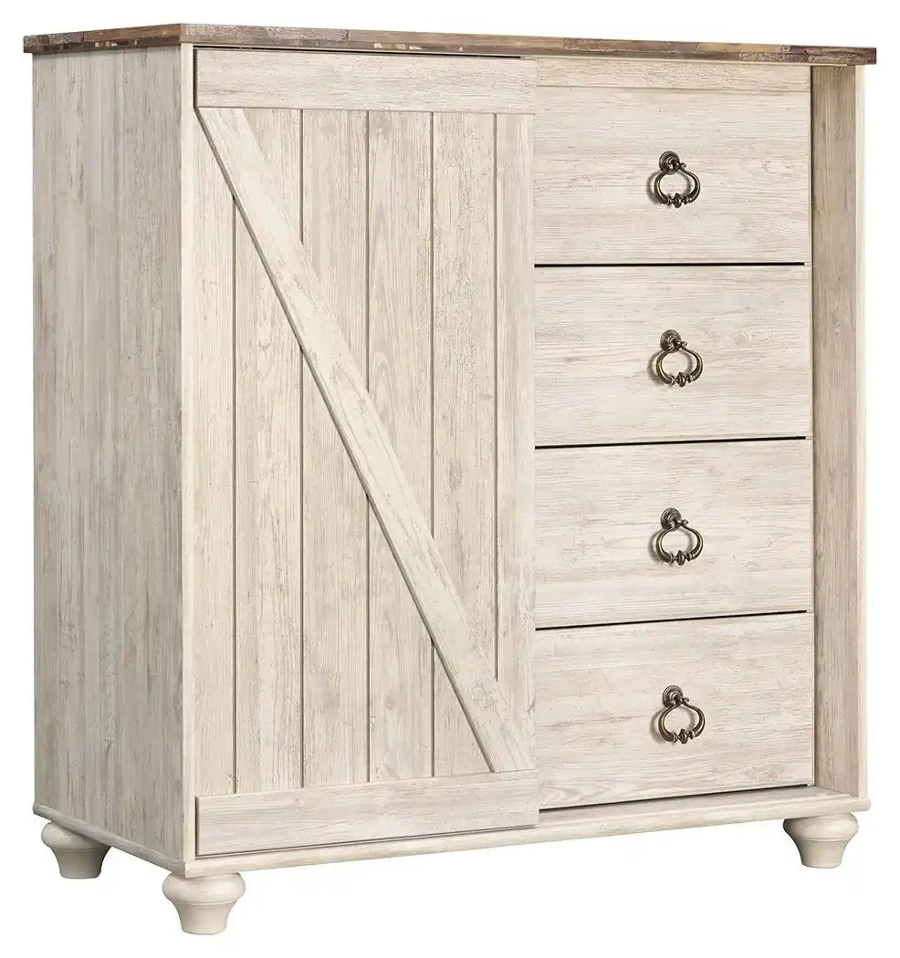 Willowton - Dressing Chest - Whitewash - Best Buy Furniture