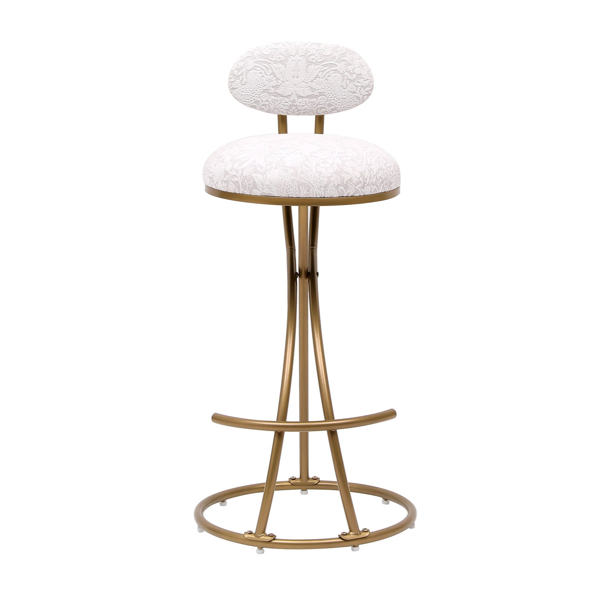 Round Print Bar Stools Upholstered Chairs For Kitchen (Set of 2) - Best Buy Furniture