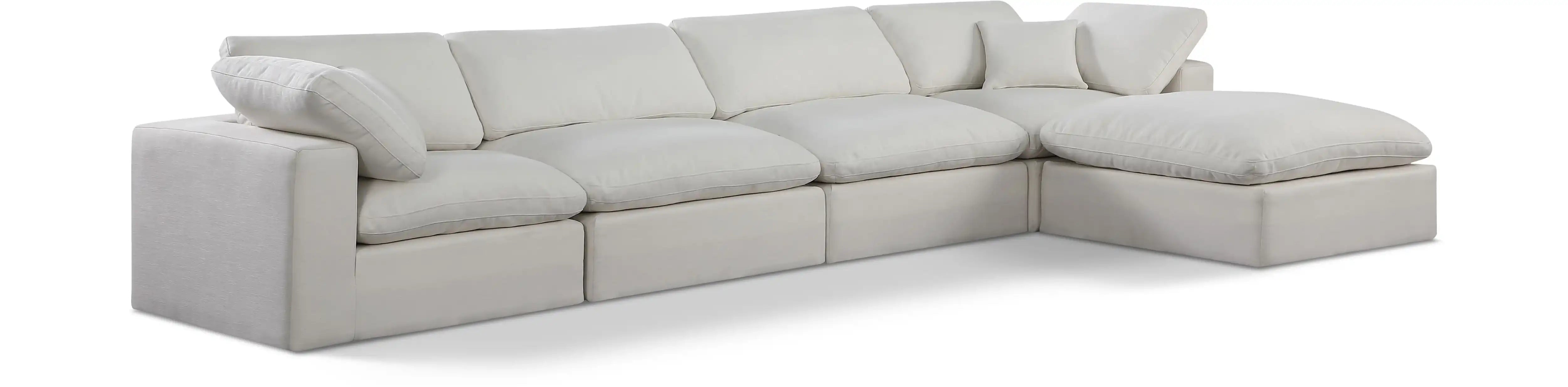 Comfy - 5 Piece Linen Modular Sectional With Chaise - Best Buy Furniture