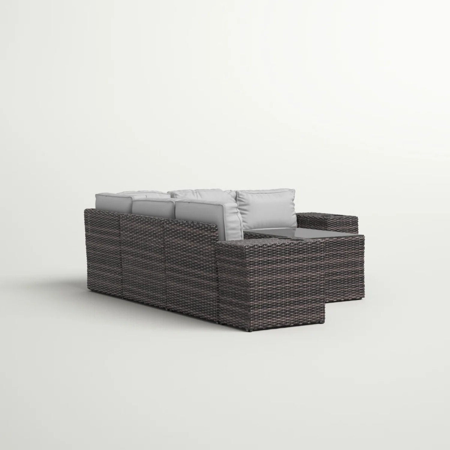 Modern Patio Rattan Sectional Set With Cushions - Best Buy Furniture