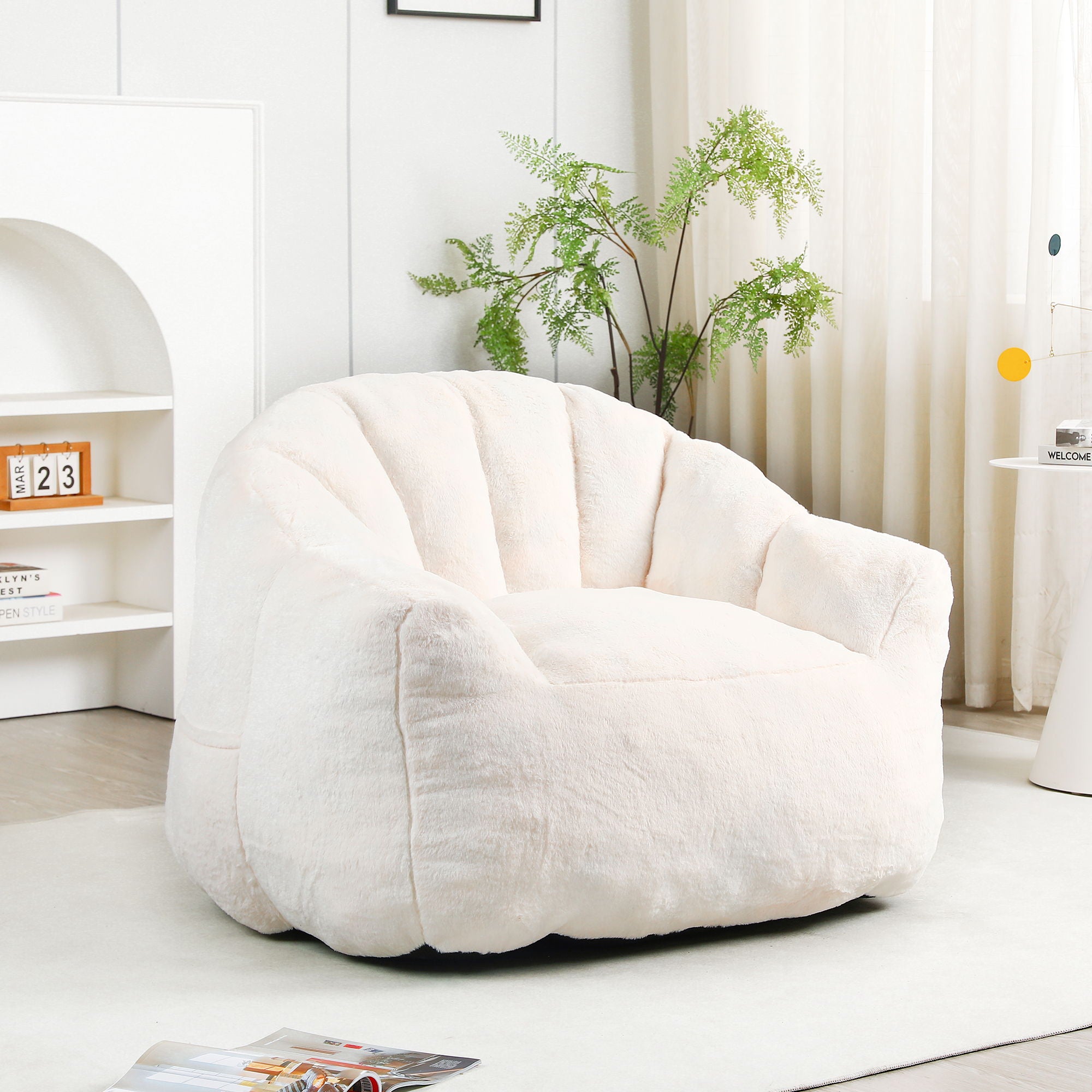 Beanbag Chair, Beanbag Sofa Chair With Armrests Stuffed High Density Foam - Best Buy Furniture