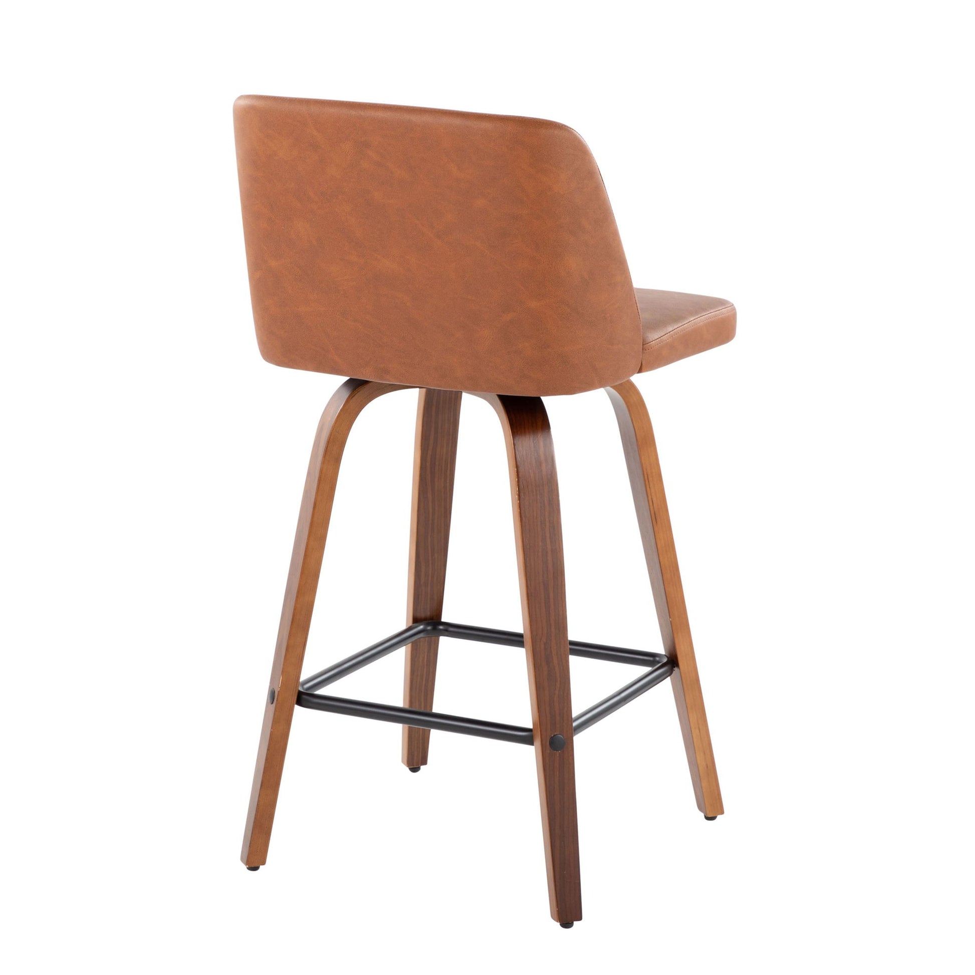 Toriano - Mid Century Modern Fixed Height Counter Stool & Square Footrest (Set of 2) - Best Buy Furniture