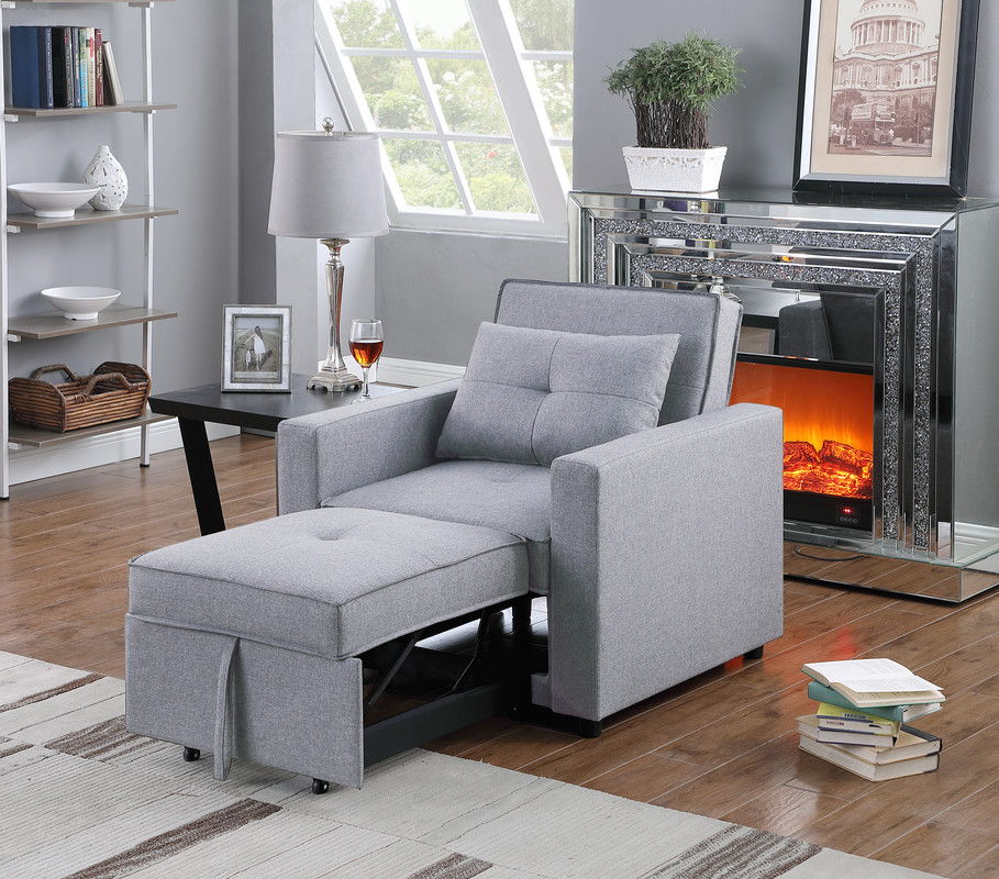 Zoey - Convertible Sleeper Chair With Side Pocket - Best Buy Furniture