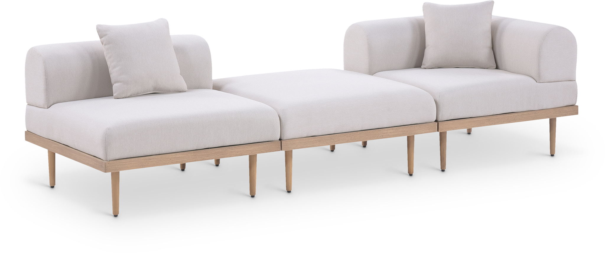 Laguna - 3 Piece Upholstered Outdoor Patio Modular Sofa With Backless Seat And 1 Arm - Best Buy Furniture