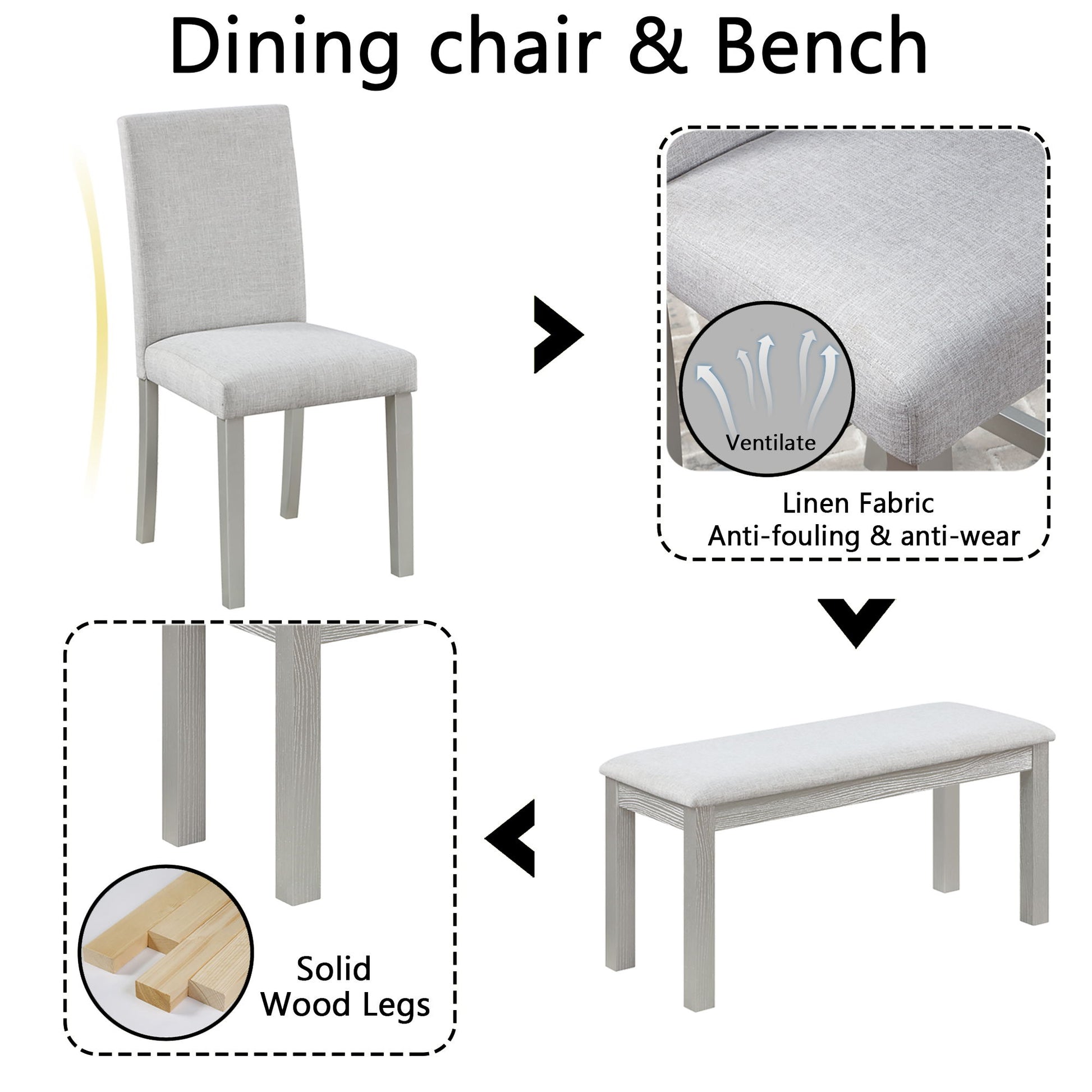 Dining Table Set With Crystal Decoration And Upholstered Chairs - Best Buy Furniture