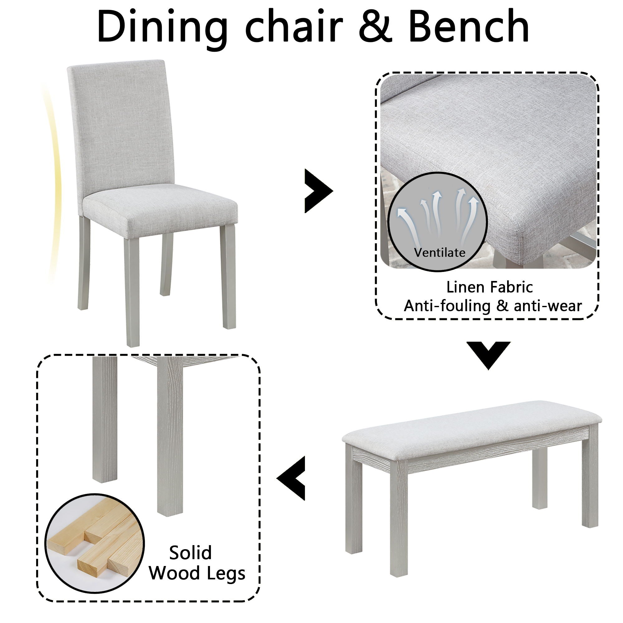 Dining Table Set With Crystal Decoration And Upholstered Chairs - Best Buy Furniture