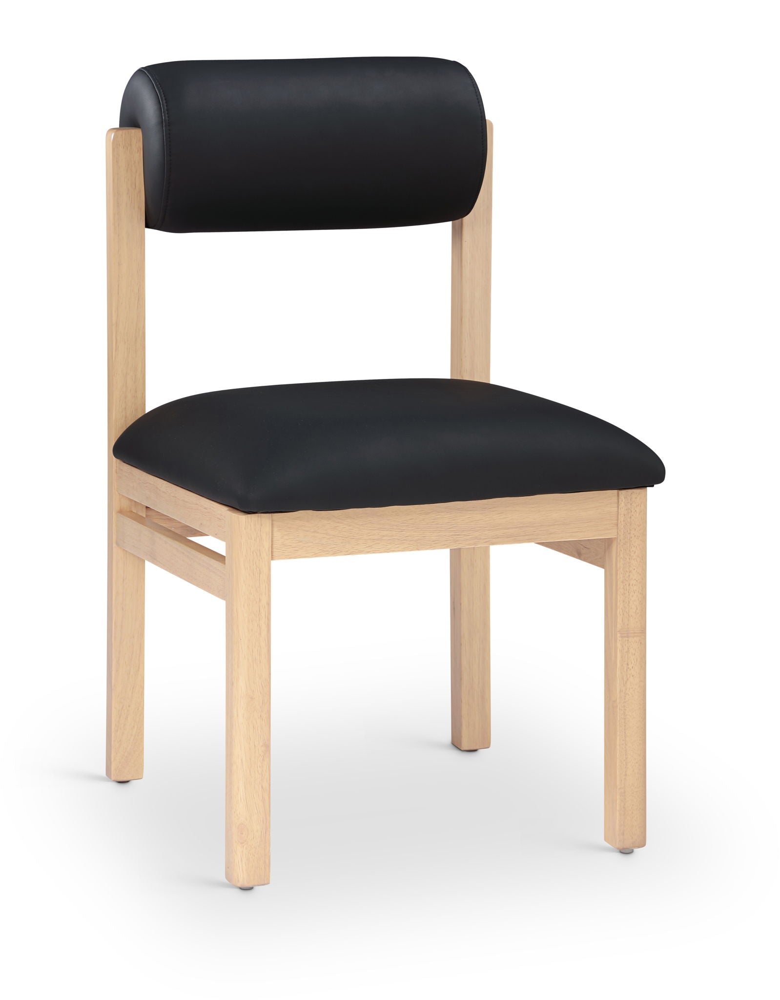 Roundhill - Faux Leather Dining Chair (Set of 2) - Natural Frame - Best Buy Furniture