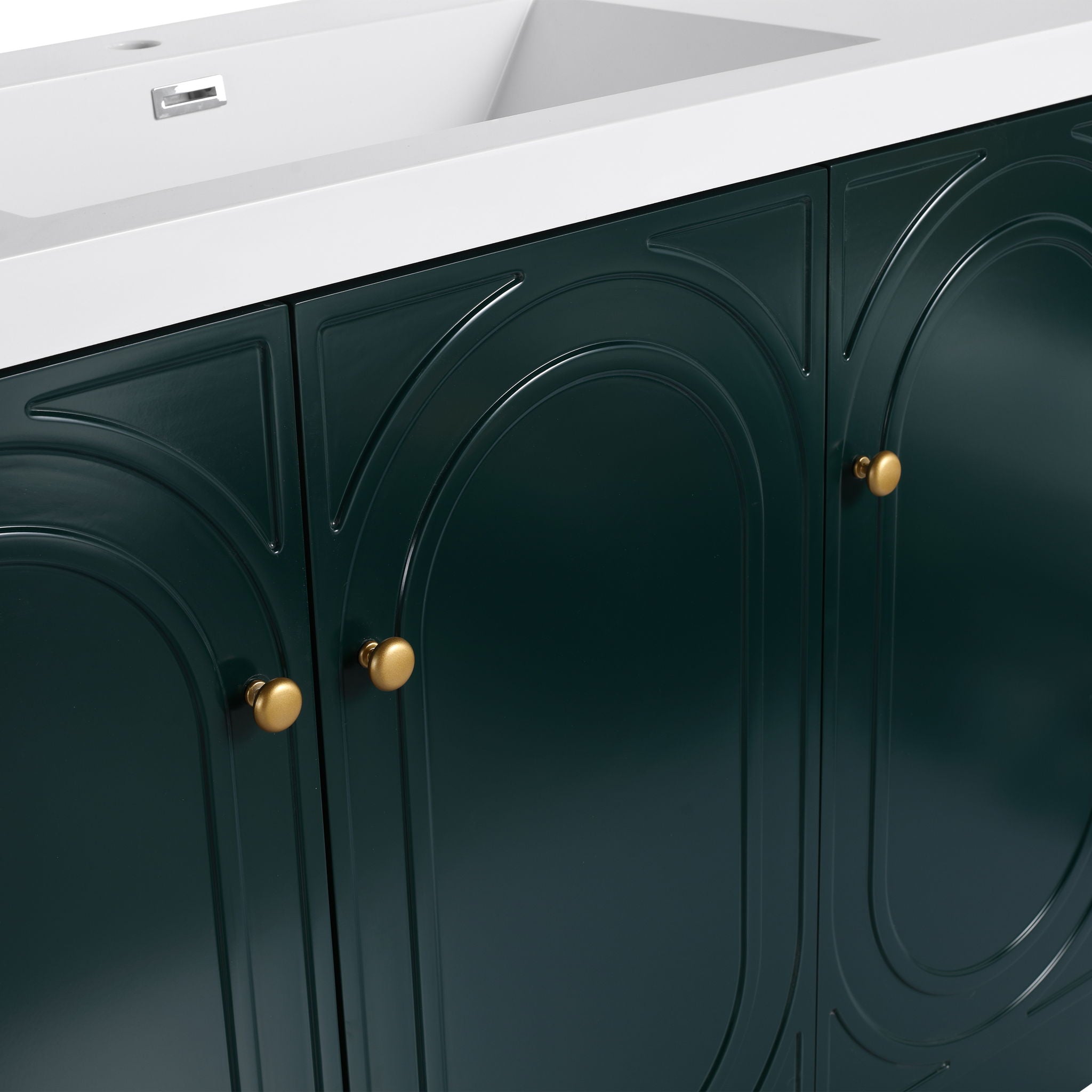 Contemporary Freestanding Bathroom Vanity With Resin Sink & Soft-Close Cabinet Doors
