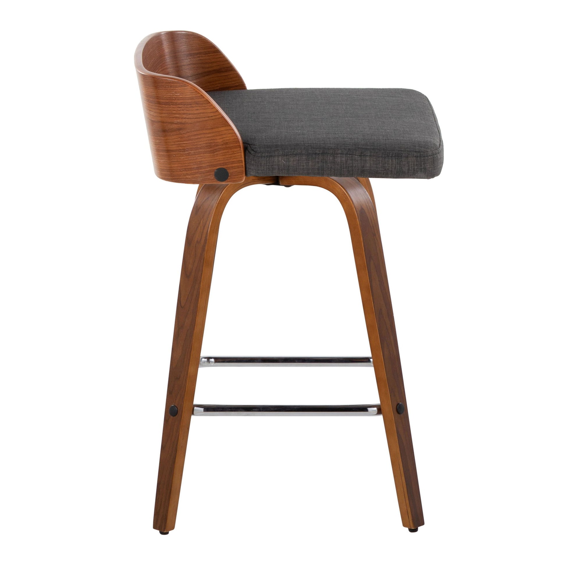 Maya - Mid Century Modern Fixed Height Counter Stool & Swivel With Square Footrest (Set of 2) - Best Buy Furniture