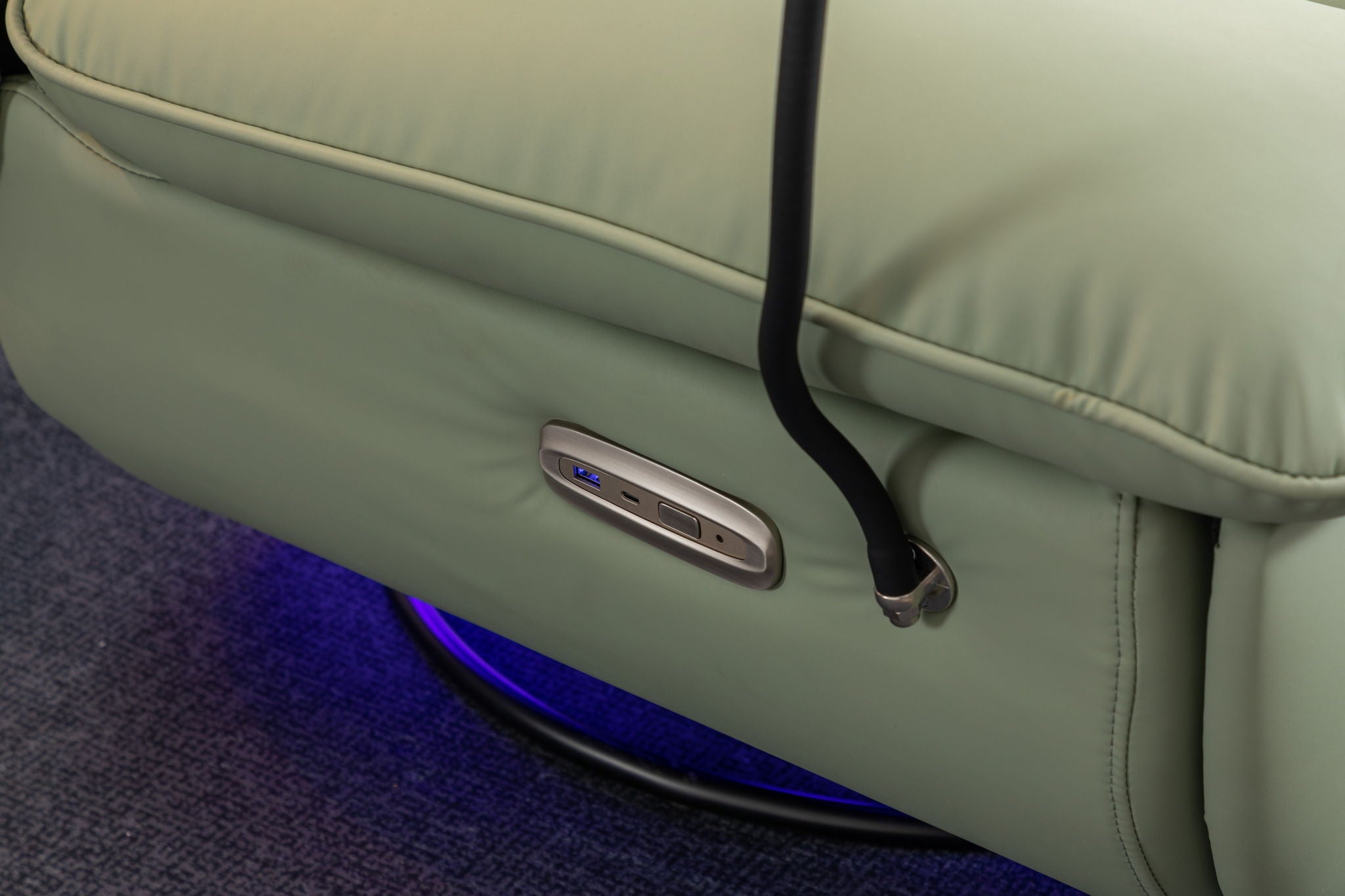 270 Swivel Glider Recliner Chair, Power Recliner Rocking Chair, USB Port Charge For Nursery Chair With Atmosphere Lamp For Living Room Bedroom Apartment - Best Buy Furniture