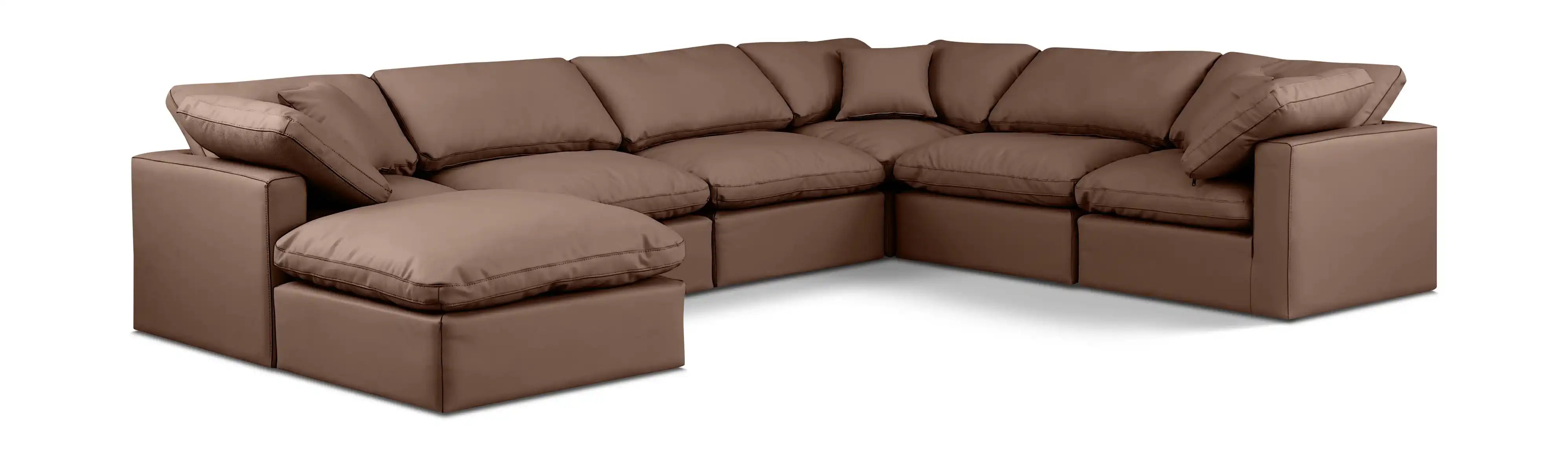 Indulge - Faux Leather 7 Piece Modular Sectional - Best Buy Furniture