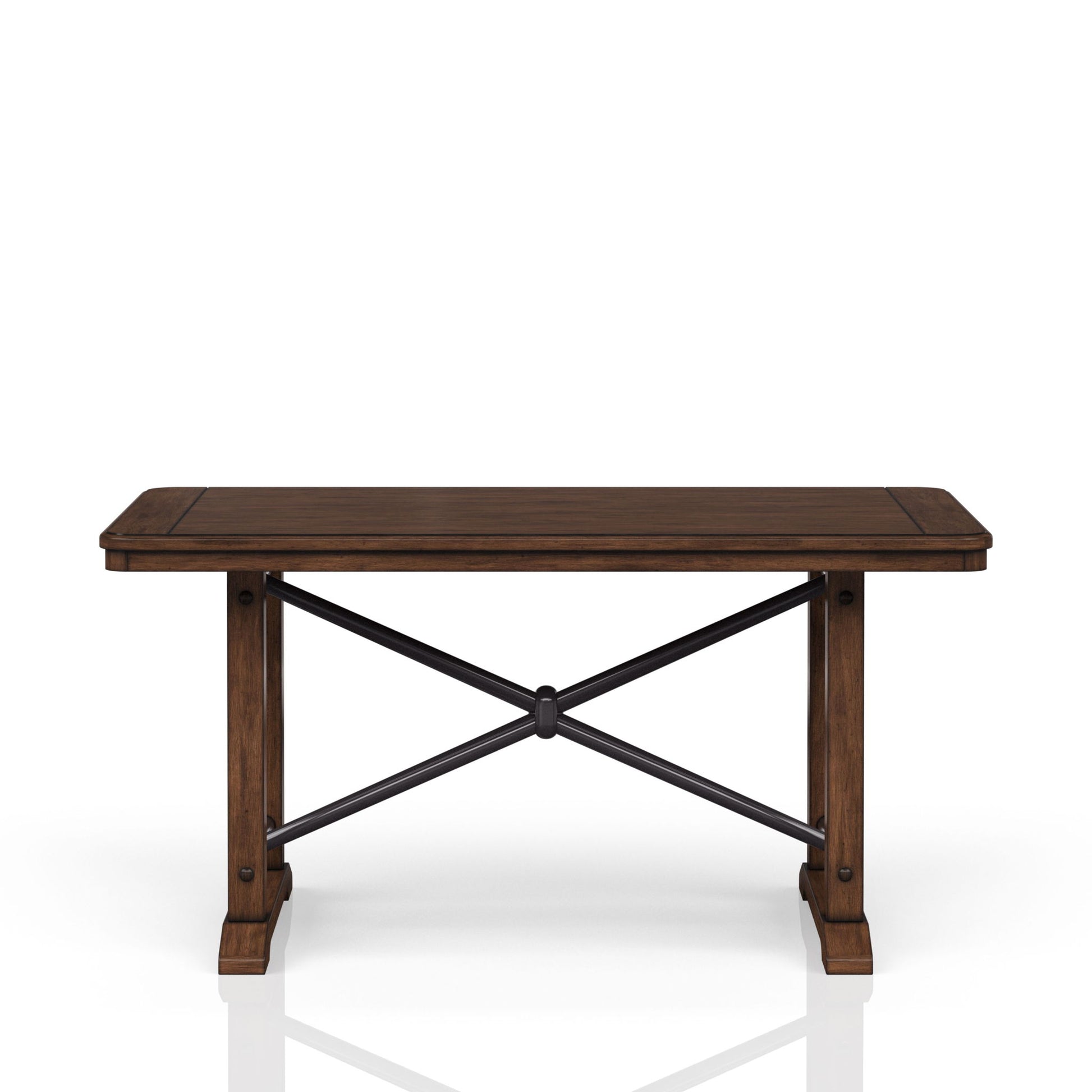 Casual Counter Height Double Pedestal Dining Table - Brown - Best Buy Furniture