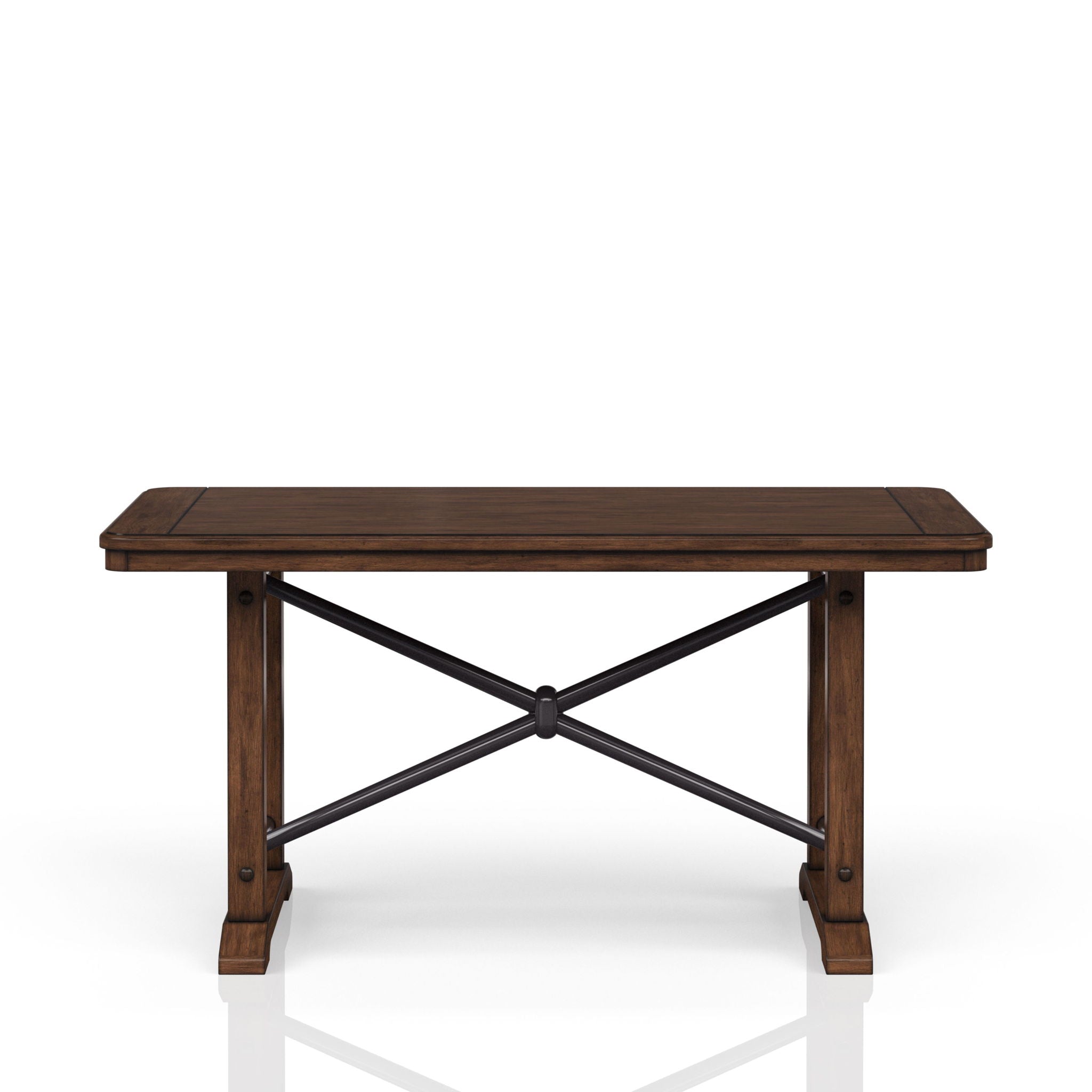 Casual Counter Height Double Pedestal Dining Table - Brown - Best Buy Furniture