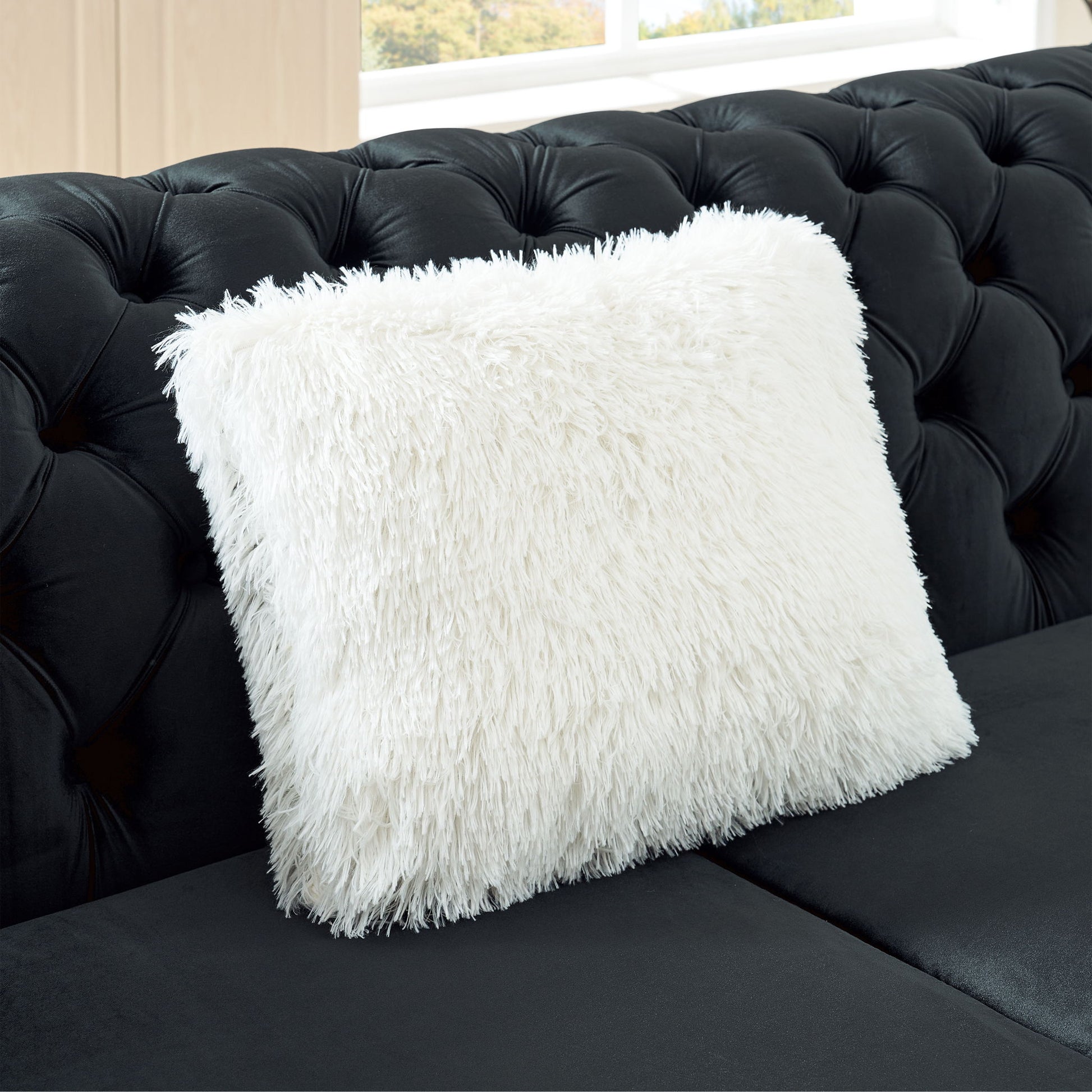 L Shaped Chesterfield Sectional Sofa With Stainless Steel Accents - Best Buy Furniture