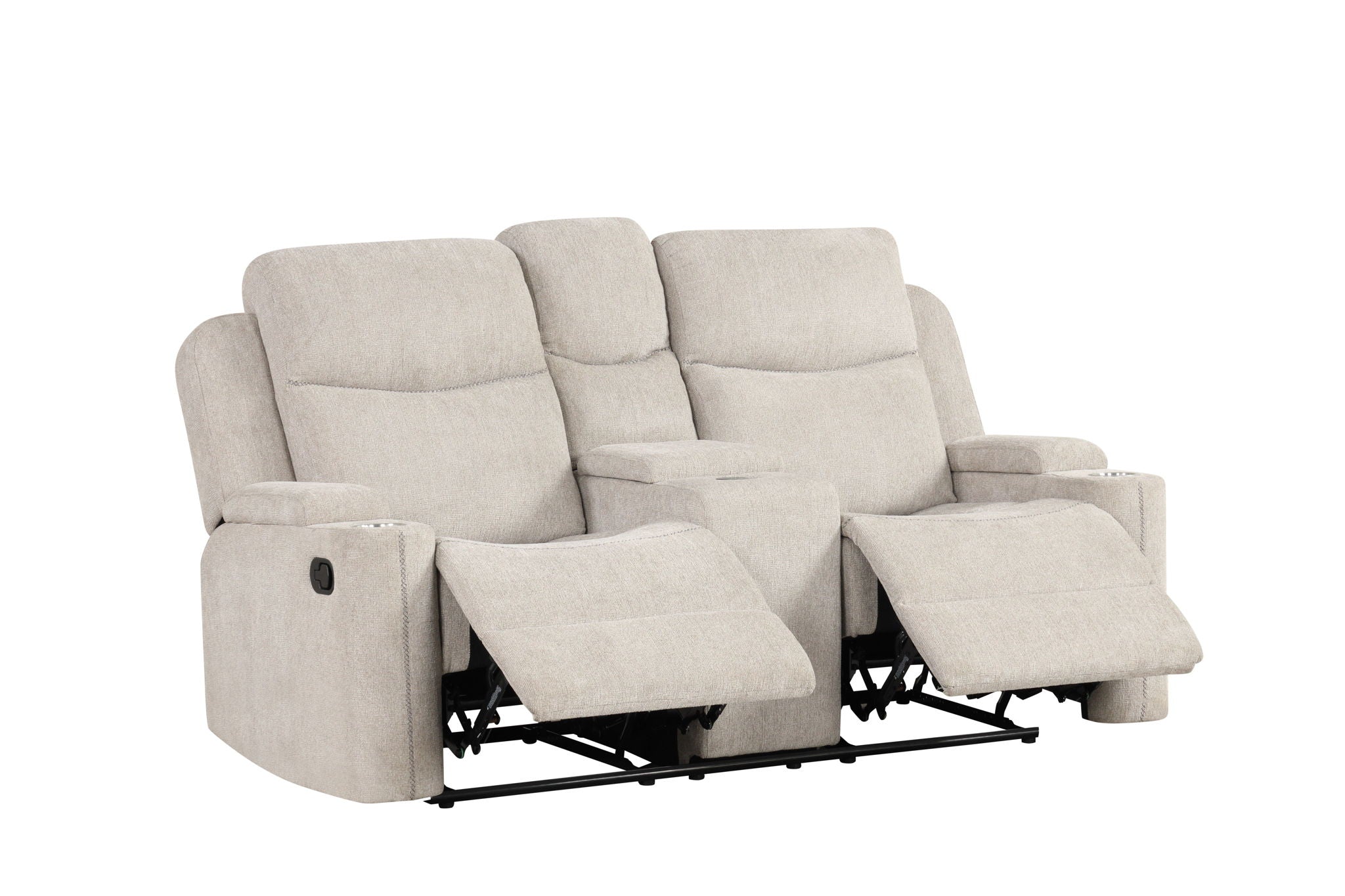 Galya - Motion Loveseat With Console - Light Gray - Best Buy Furniture