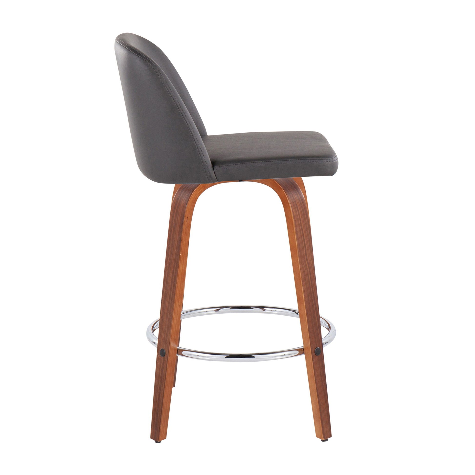 Toriano - Mid-Century Modern Fixed Height Counter Stool With Round Footrest (Set of 2) - Best Buy Furniture