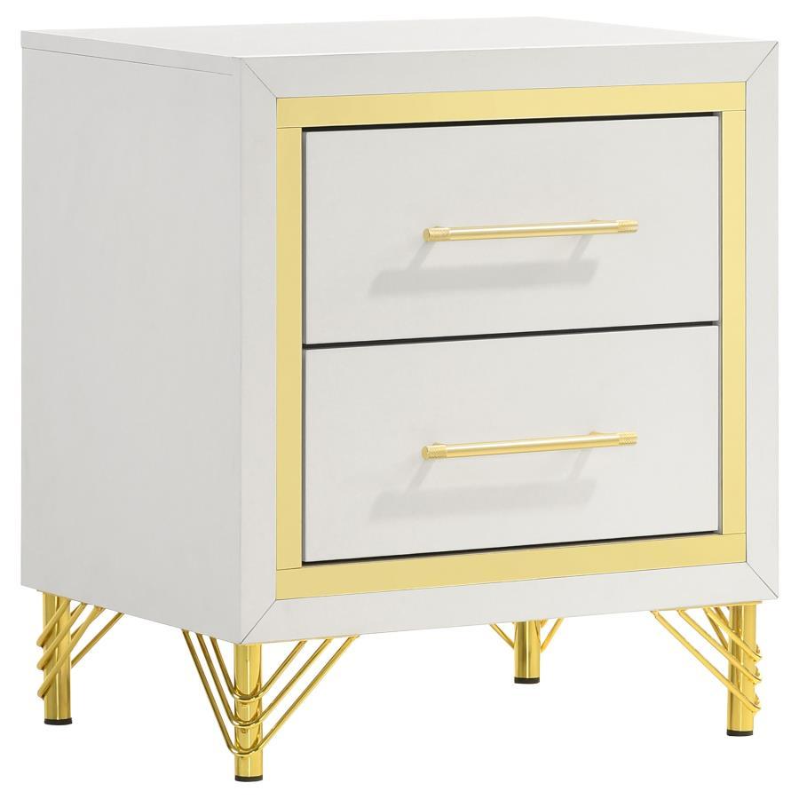 Lucia - 2-Drawer Nightstand - White - Best Buy Furniture