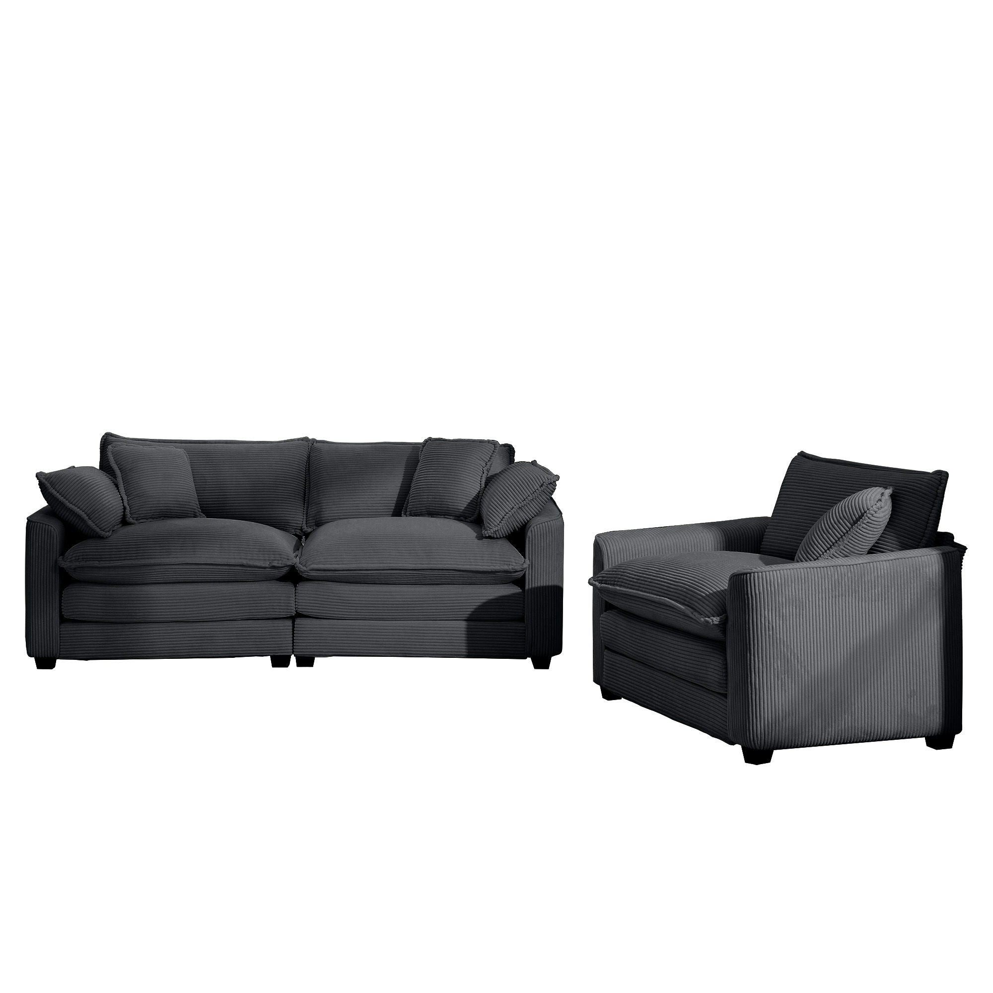 Elegant Corduroy Oversized Sectional Sofa Set With Deep Seats And Flexible Layout - Best Buy Furniture