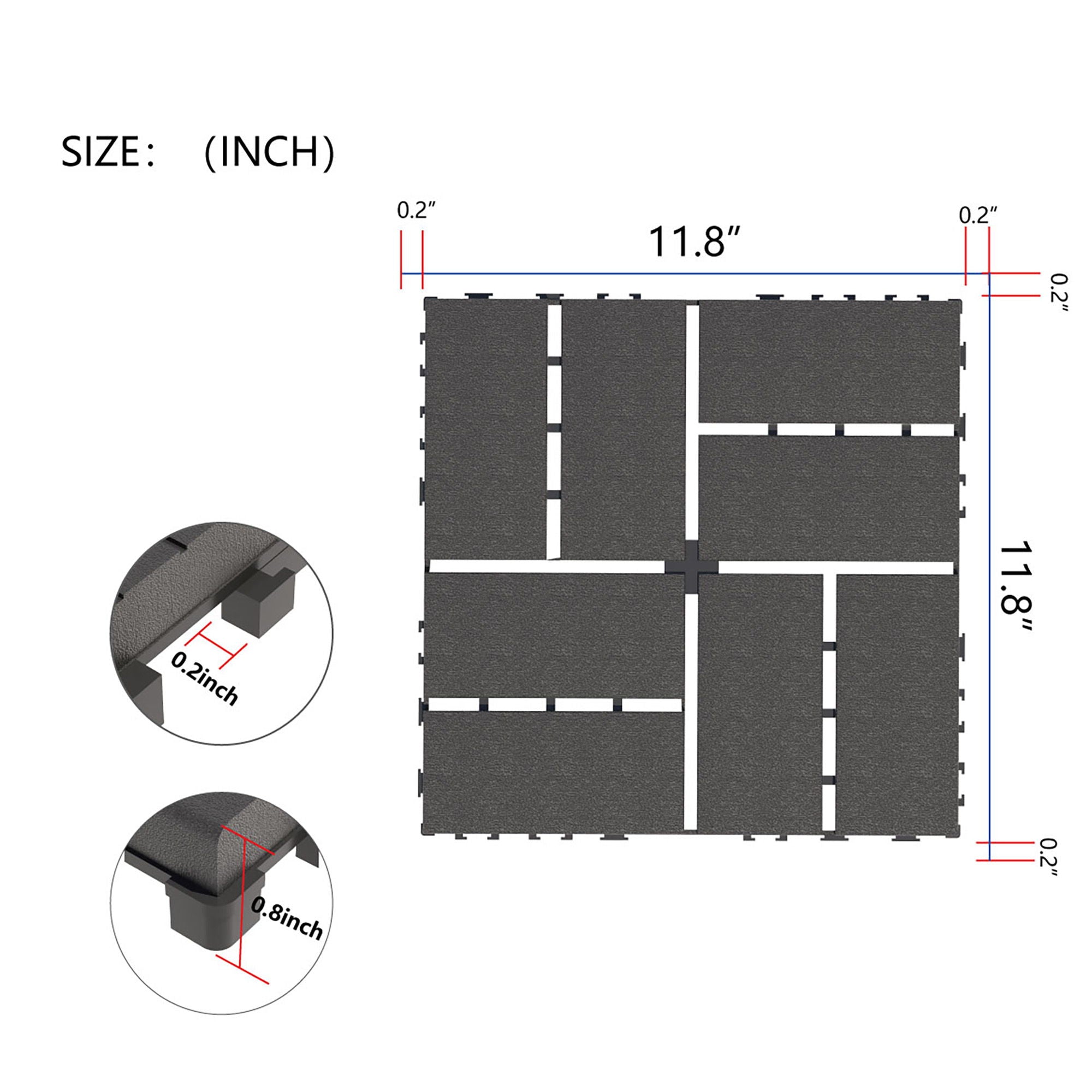Plastic Interlocking Deck Tiles Patio Deck Tiles Waterproof Outdoor Use - Best Buy Furniture