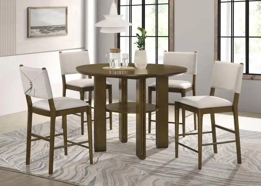 Ottowa - 5 Piece Round Counter Height Dining Room Set - Brown - Best Buy Furniture