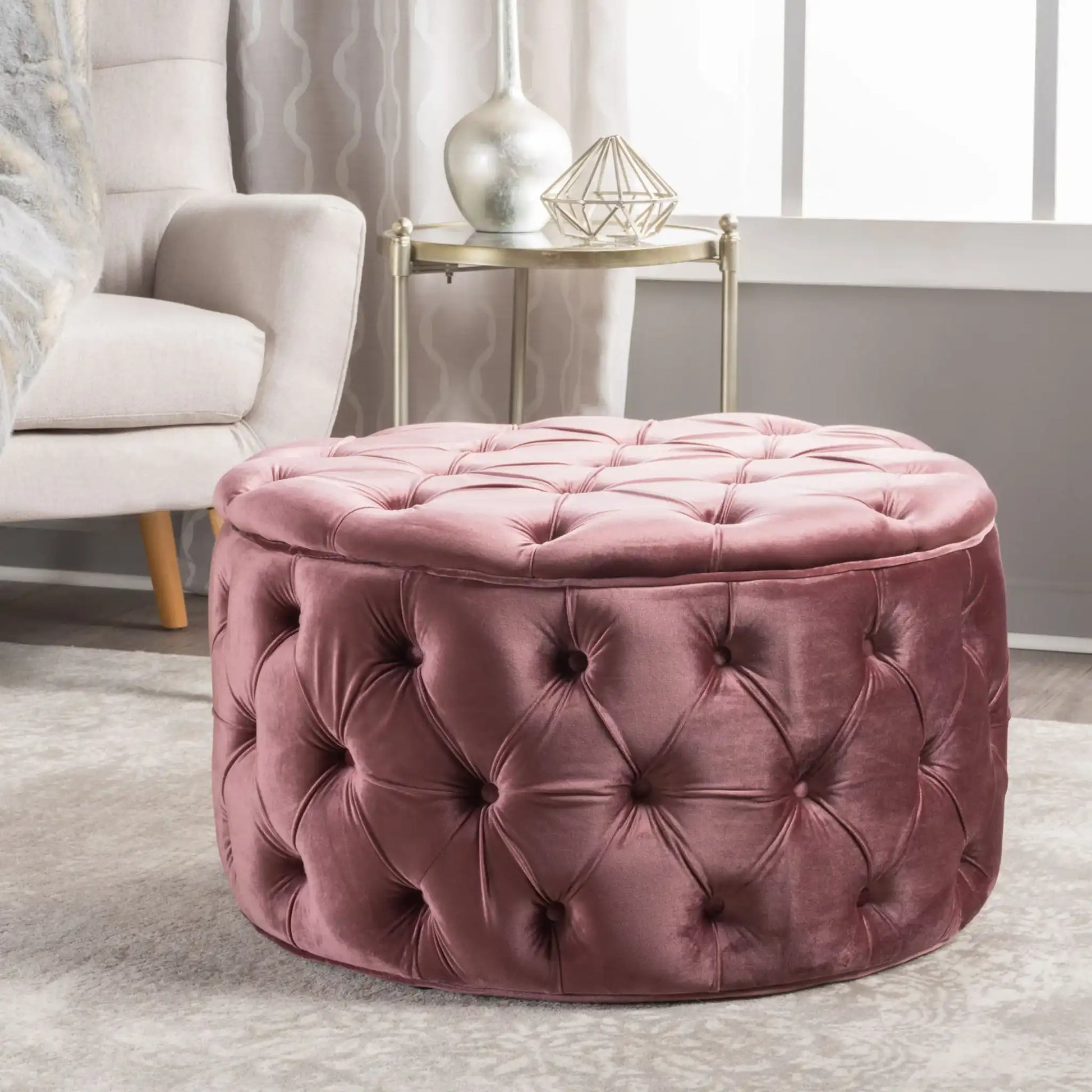 Modern Glam Ottoman Velvet - Best Buy Furniture