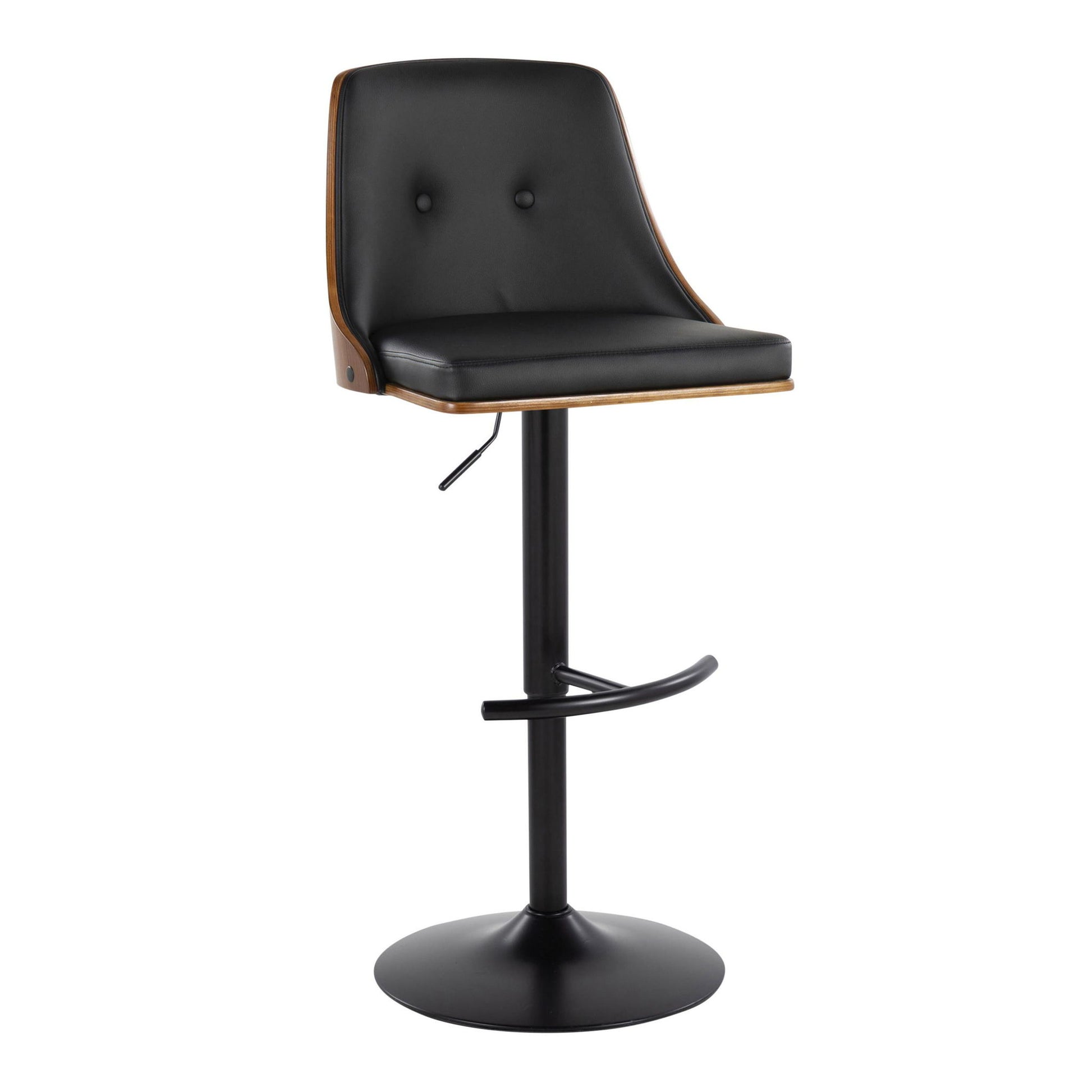 Gianna - Mid Century Modern Adjustable Barstool, Swivel With Rounded T Footrest (Set of 2) - Best Buy Furniture