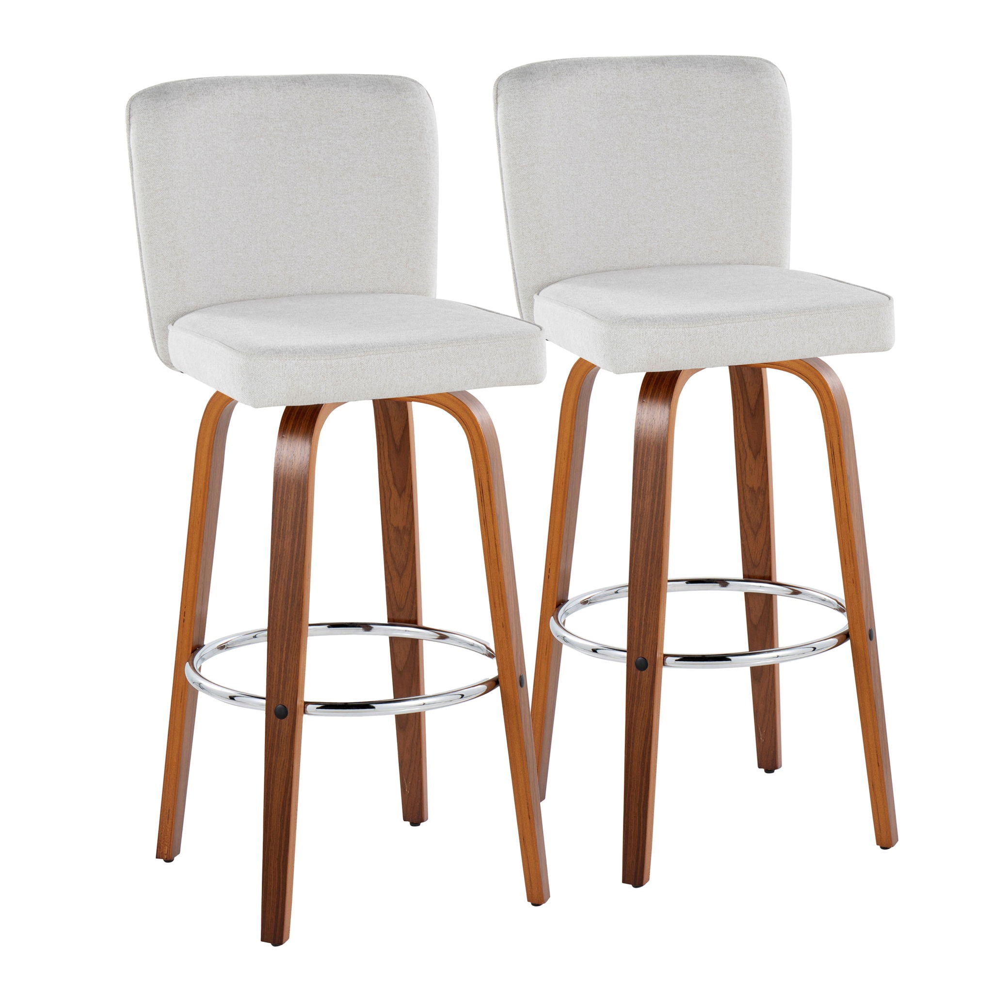 Henry - Contemporary Fixed Height Barstool With Swivel With Round Footrest (Set of 2) - Best Buy Furniture