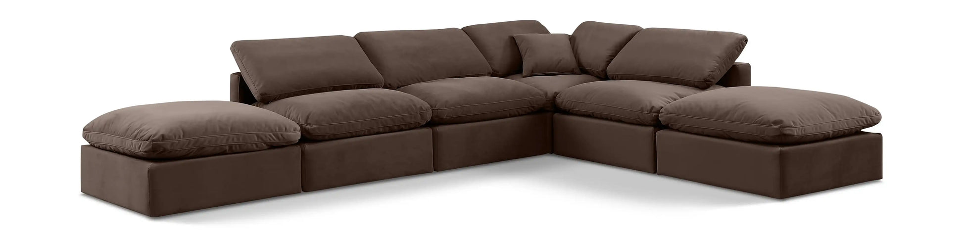Indulge - Velvet 6 Piece Modular Armless Sectional - Best Buy Furniture