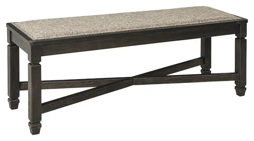 Tyler Creek - Upholstered Bench - Black / Grayish Brown - Best Buy Furniture