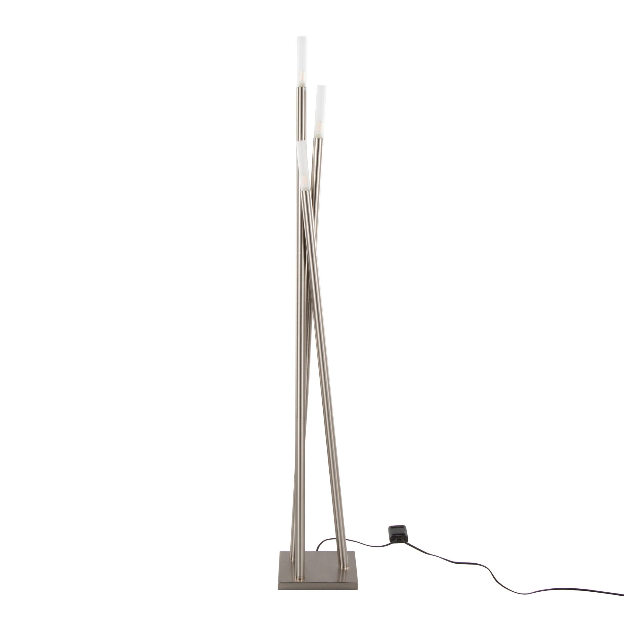 Icicle - Contemporary Floor Lamp - Nickel - Best Buy Furniture
