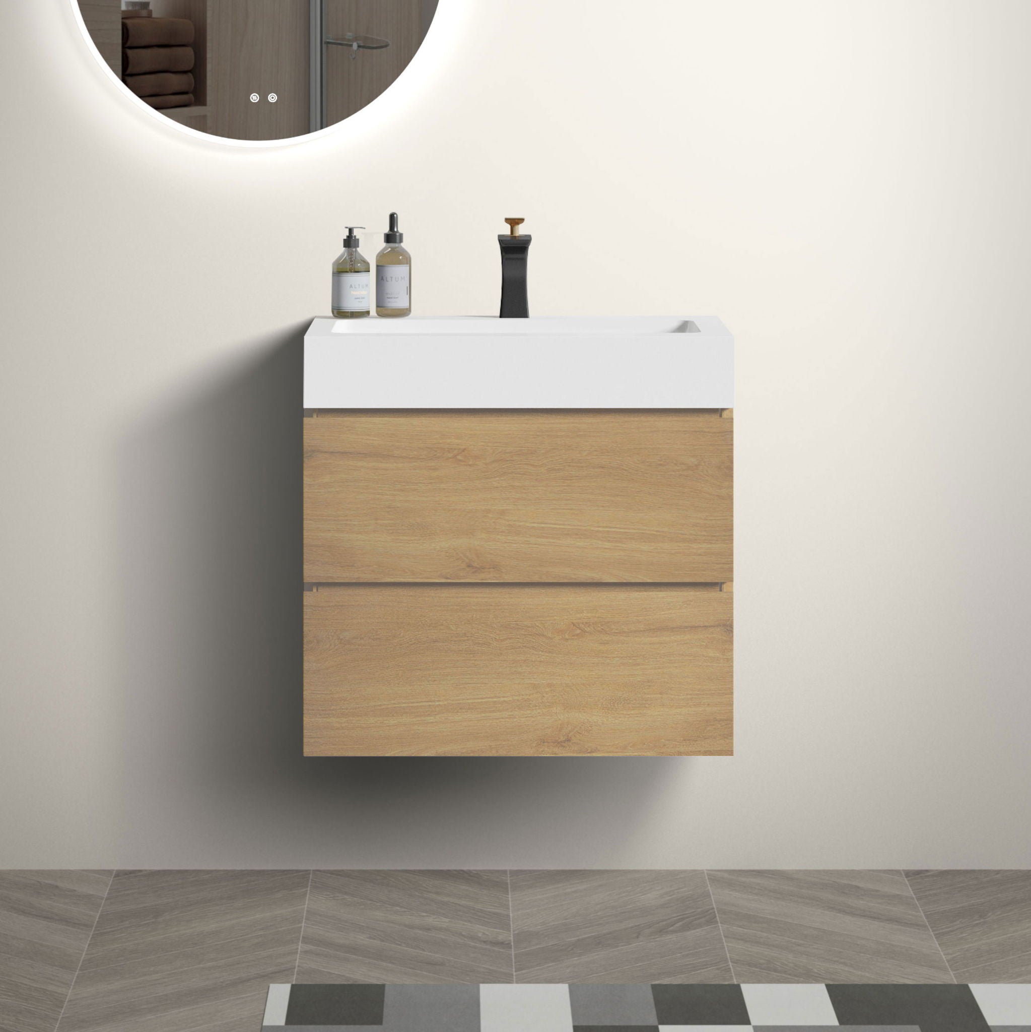 Alice - Bathroom Vanity With Sink, Large Storage Wall Mounted Floating Bathroom Vanity For Modern Bathroom - Best Buy Furniture