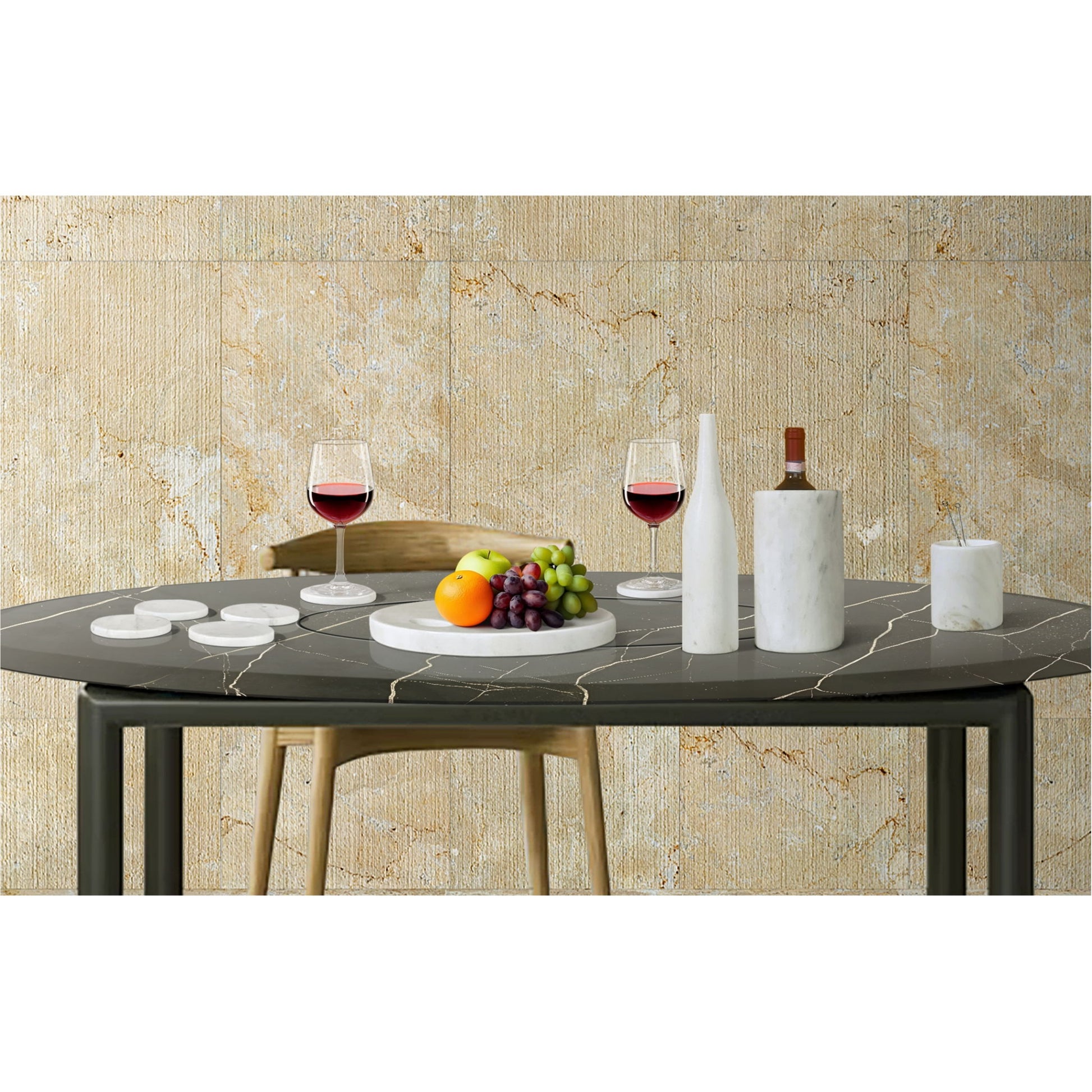 10 Pieces Luxury Natural Marble Dining Room Accessories Set - Best Buy Furniture