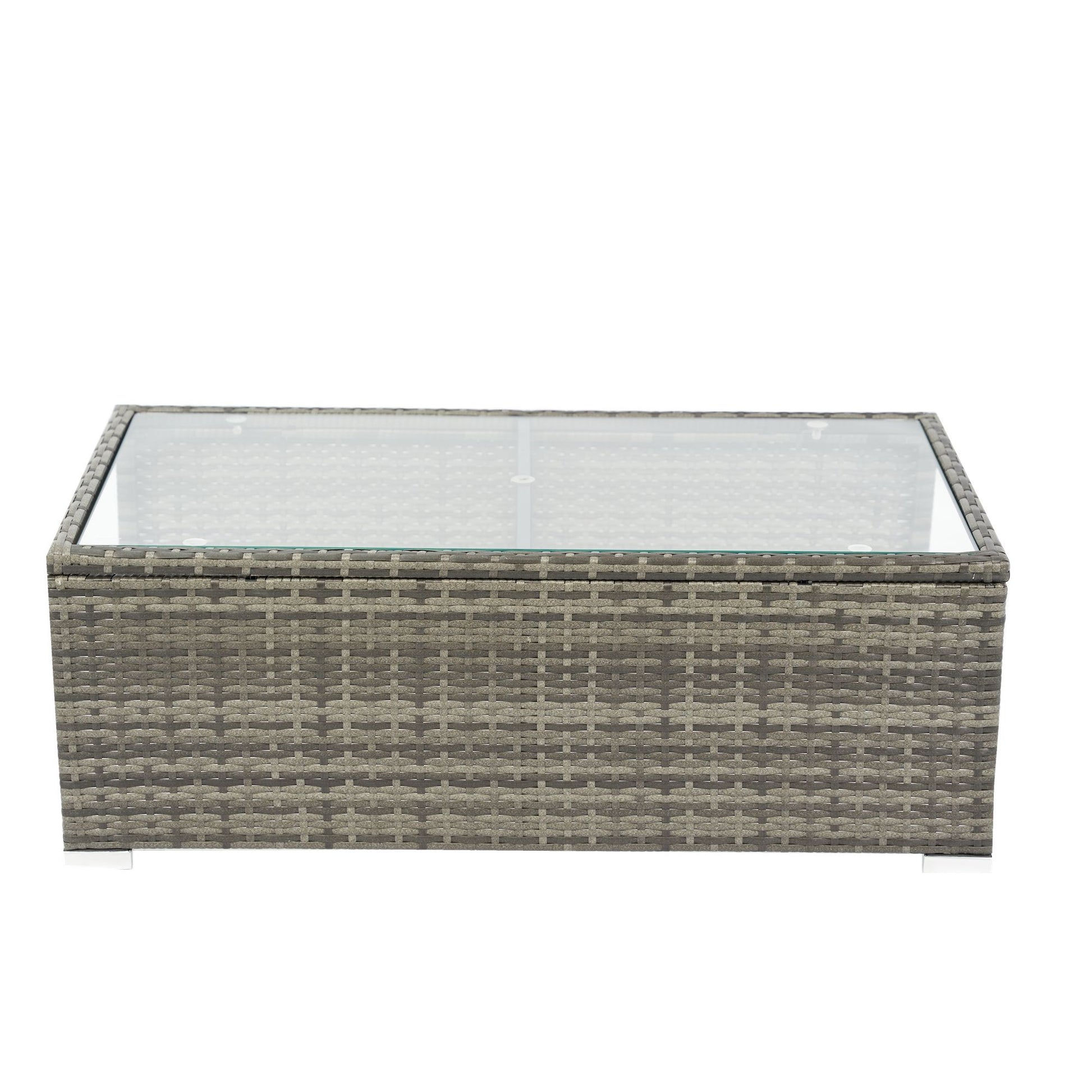 8 Piece Patio Sectional Wicker Rattan Outdoor Furniture Sof Set With One Storage Box Under Seat And Cushion Box - Gray / Black - Best Buy Furniture