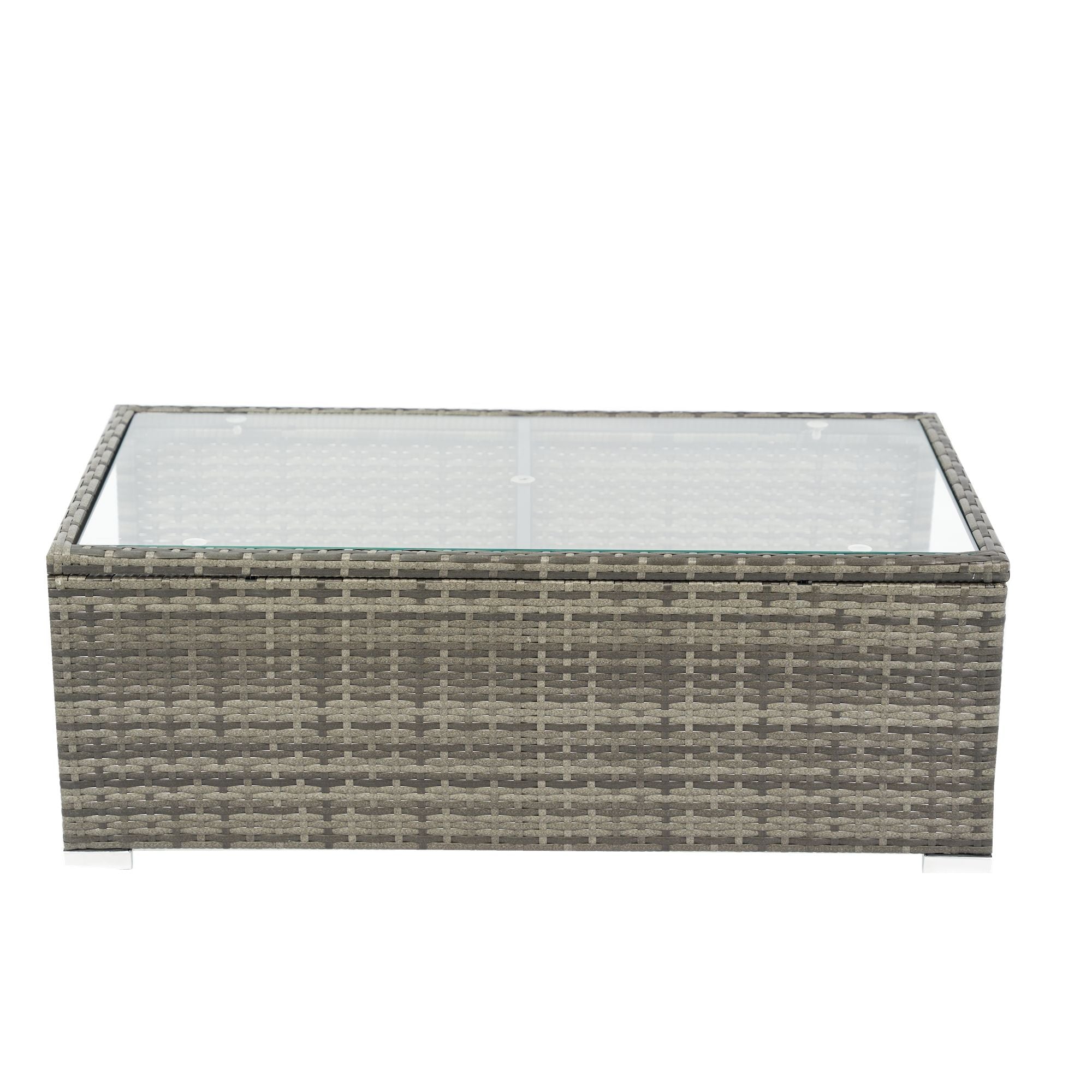 8 Piece Patio Sectional Wicker Rattan Outdoor Furniture Sof Set With One Storage Box Under Seat And Cushion Box - Gray / Black - Best Buy Furniture