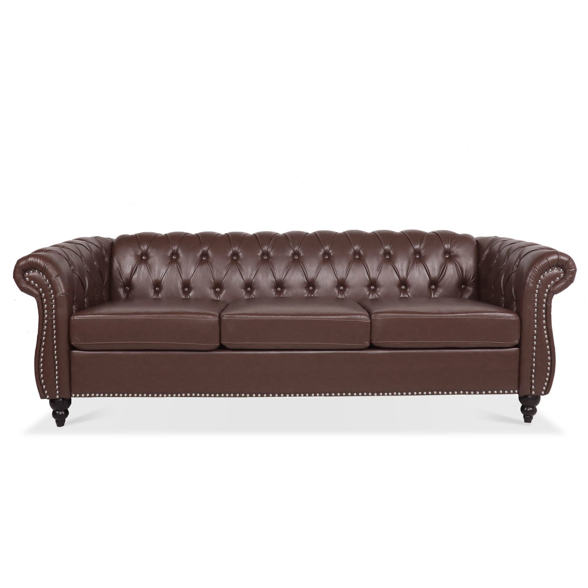 Rolled Arm Chesterfield 3 Seater Sofa - Best Buy Furniture