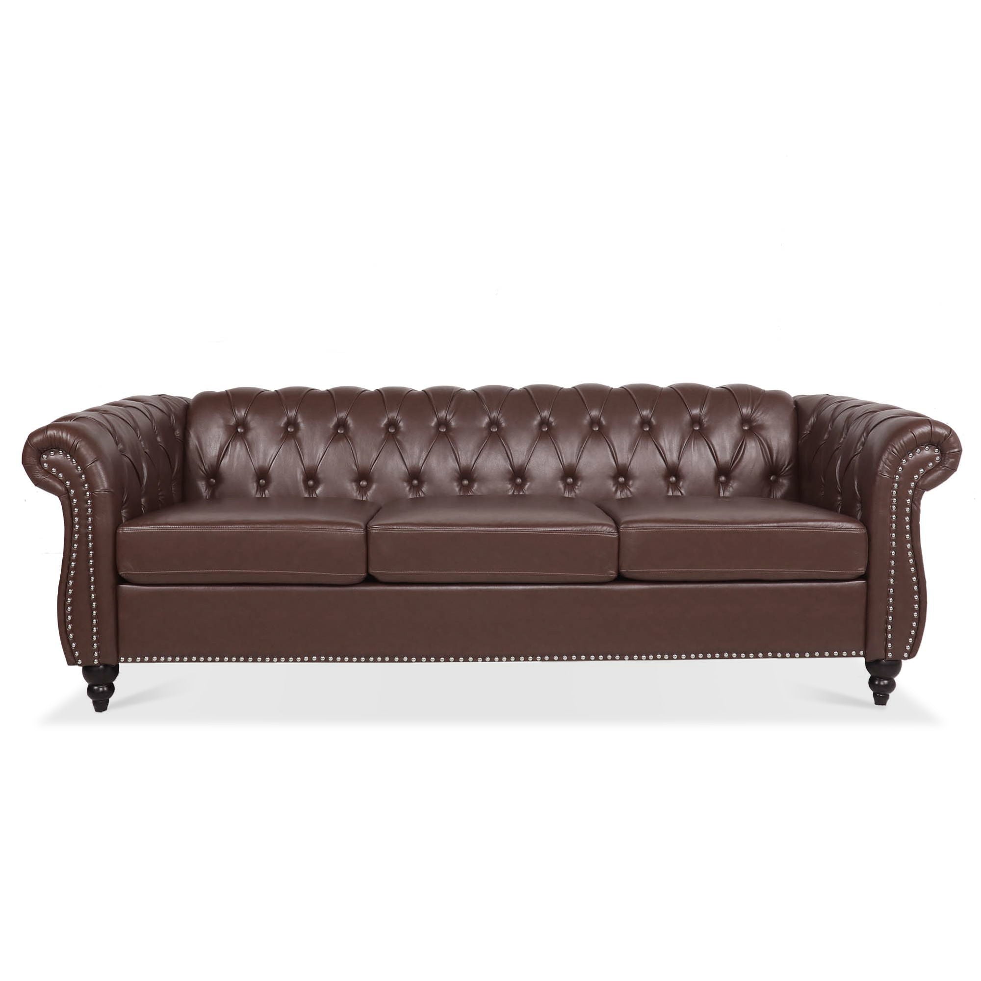 Rolled Arm Chesterfield 3 Seater Sofa - Best Buy Furniture
