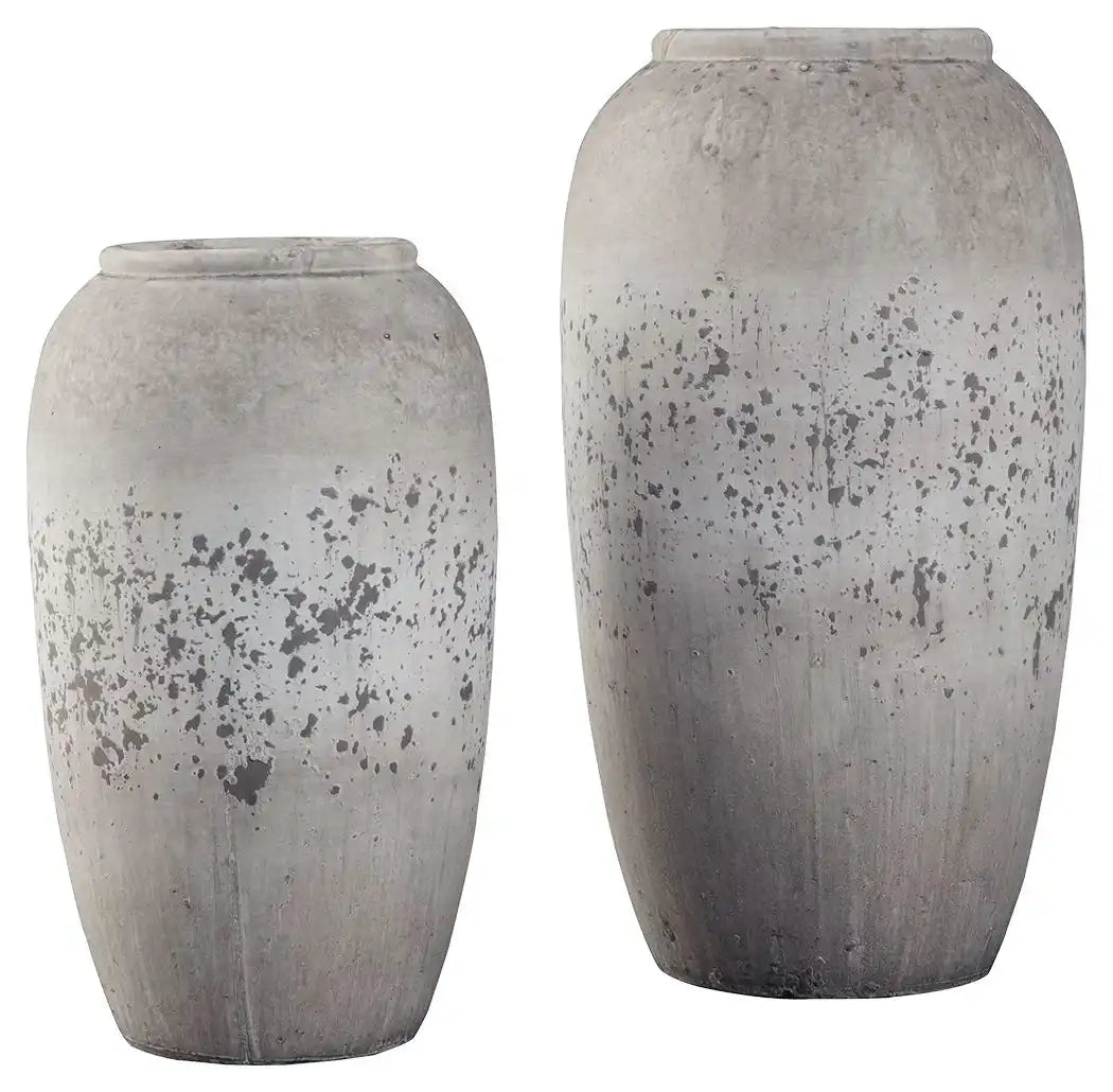 Dimitra - Vase Set (Set of 2) - Brown / Cream - Best Buy Furniture