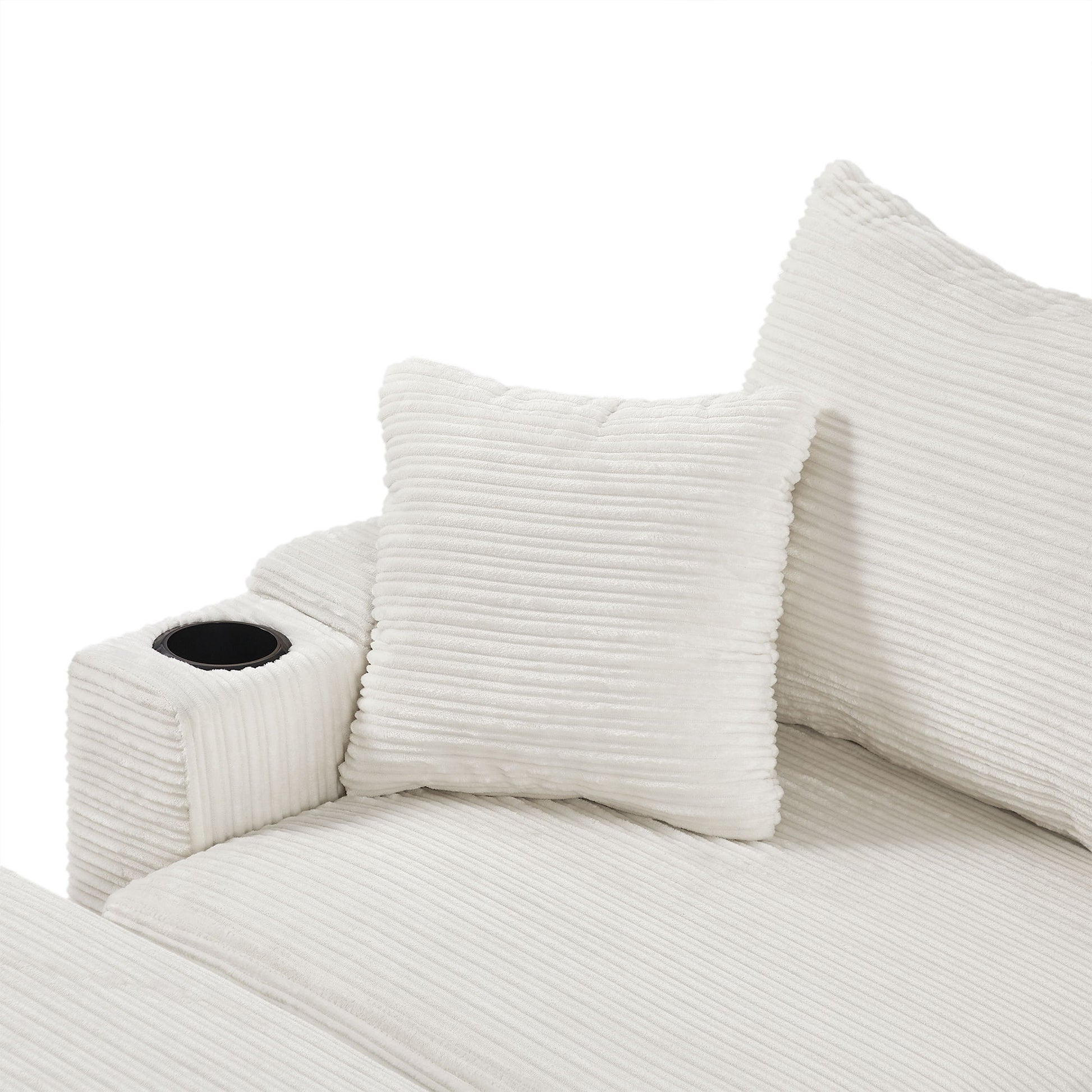 Modern Style Loveseat Sofa Sectional Sofa Couch With Storage Space, A Movable Ottoman, Two USB Ports, Two Cup Holders, A Phone Holder For Living Room - Best Buy Furniture