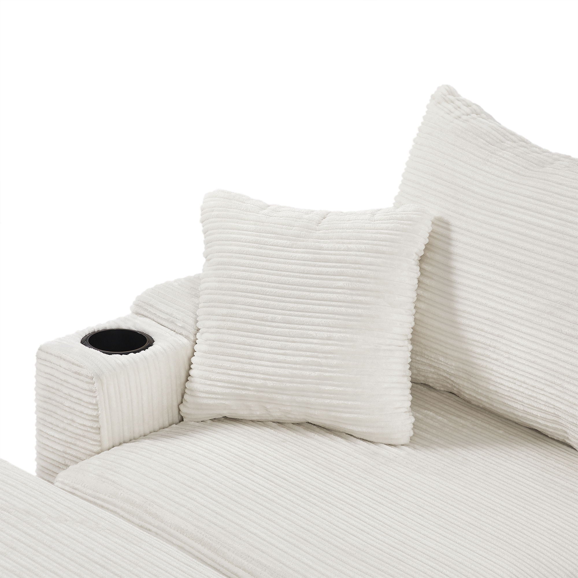 Modern Style Loveseat Sofa Sectional Sofa Couch With Storage Space, A Movable Ottoman, Two USB Ports, Two Cup Holders, A Phone Holder For Living Room - Best Buy Furniture