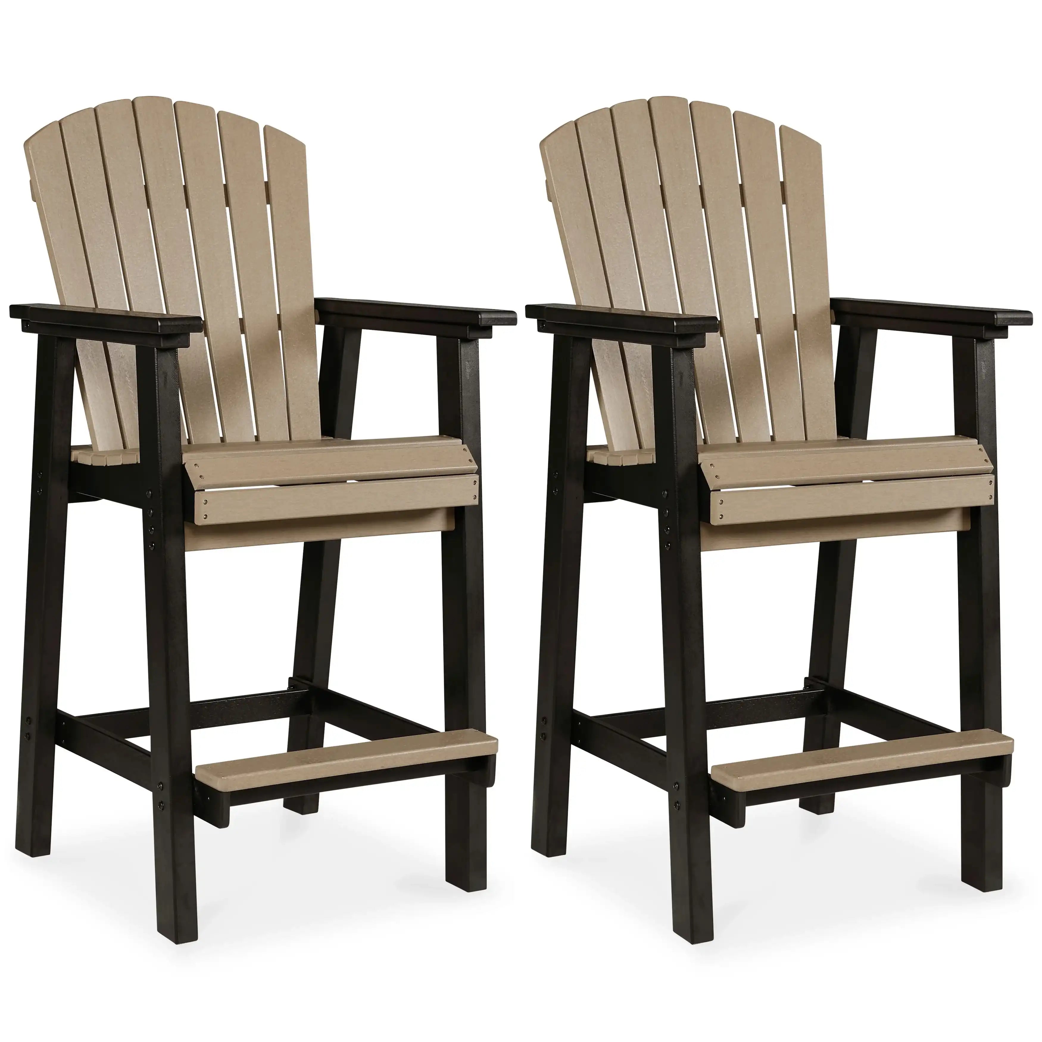 Fairen Trail - Tall Barstool (Set of 2) - Black / Driftwood - Best Buy Furniture