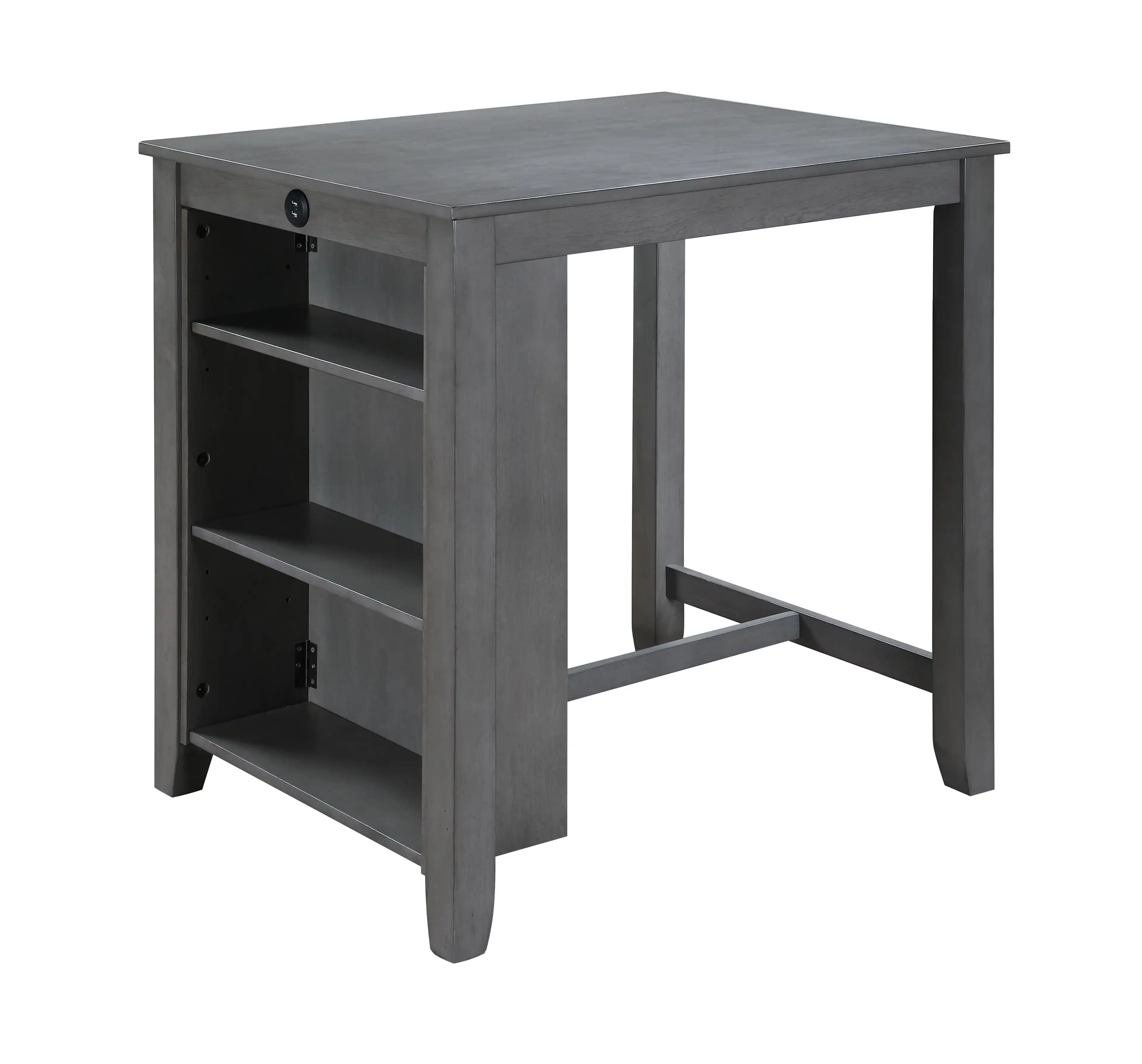 Graham - Small Space Counter Height Dining Table With USB Charging Ports And Shelves - Best Buy Furniture