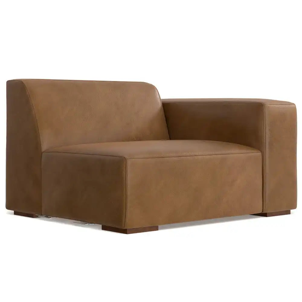 Rex - Right Arm Sofa Module - Brown - Best Buy Furniture