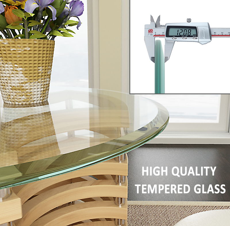 Round Tempered Glass Table Top Glass Thick Beveled Polished Edge - Best Buy Furniture