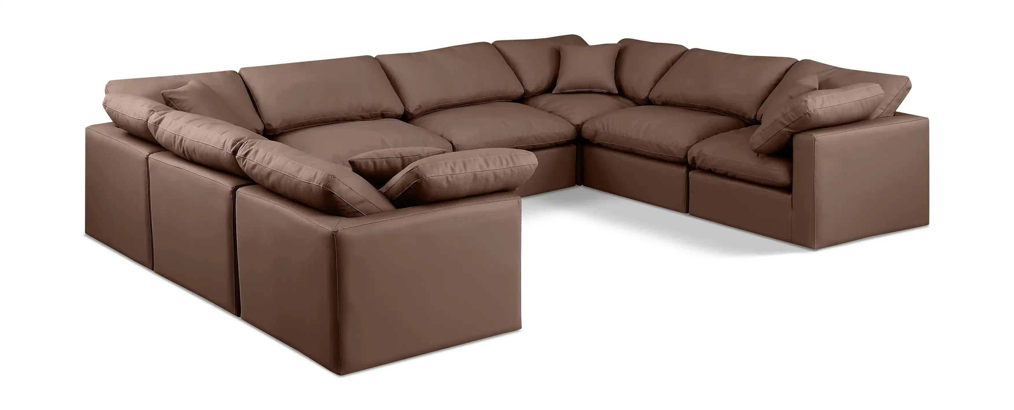 Indulge - Faux Leather 8 Piece Modular Sectional - Best Buy Furniture