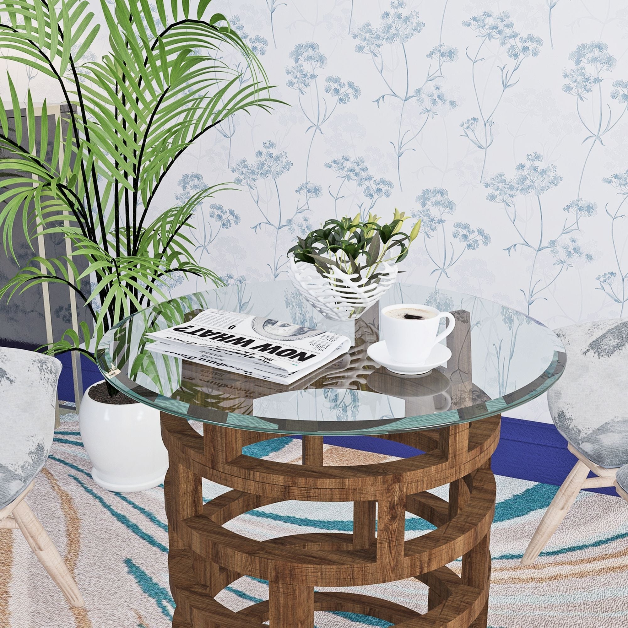 24" Round Tempered Glass Table Top Clear Glass Beveled Polished Edge - Best Buy Furniture