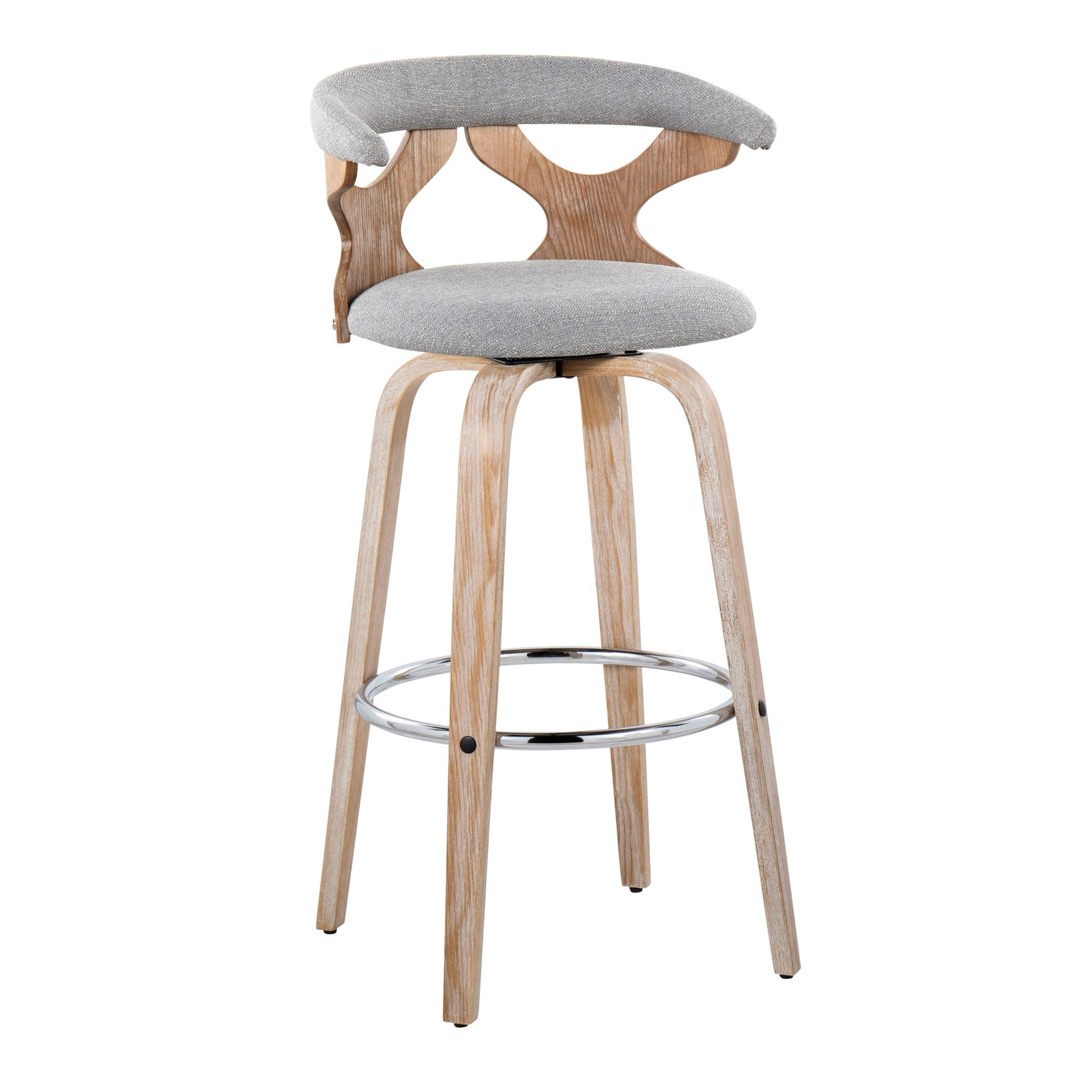 Gardenia - Contemporary Fixed Height Barstool With Swivel With Round Footrest (Set of 2) - Best Buy Furniture