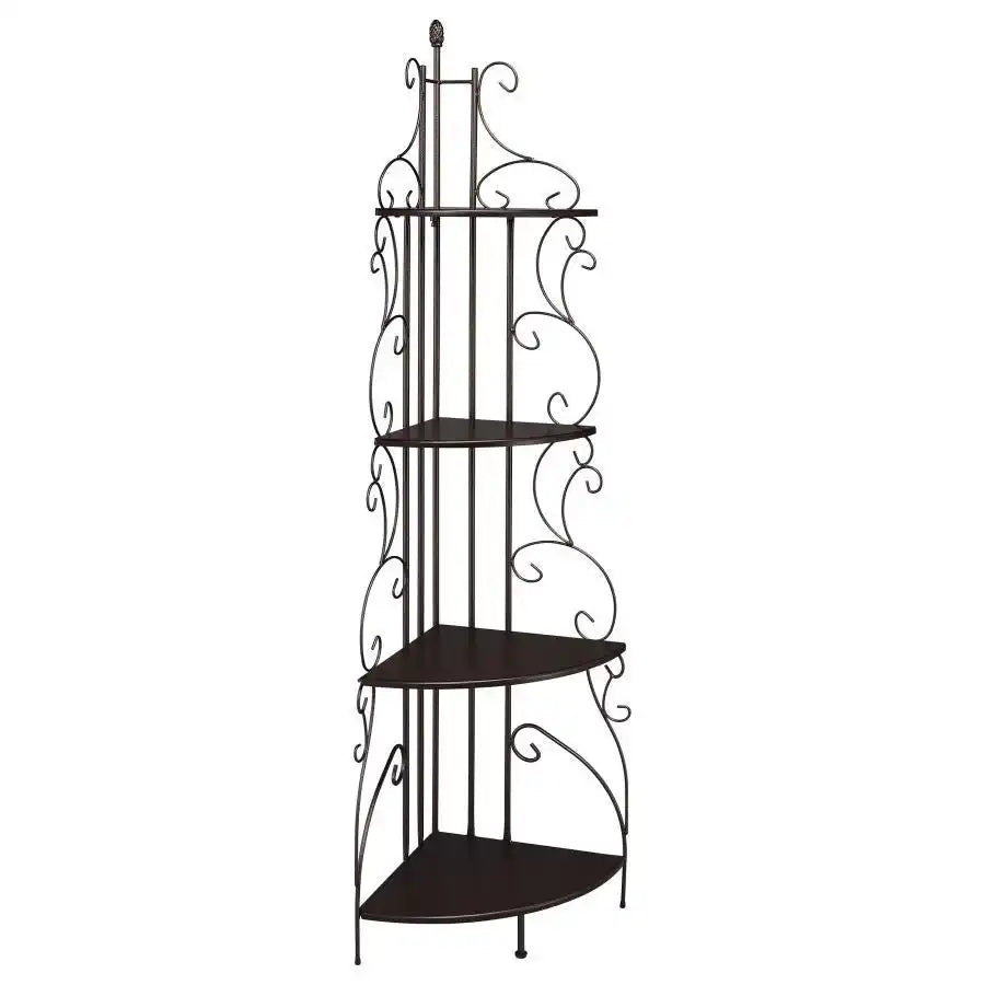 Poppy - 4-Shelf Corner Bookshelf - Copper And Cappuccino - Best Buy Furniture